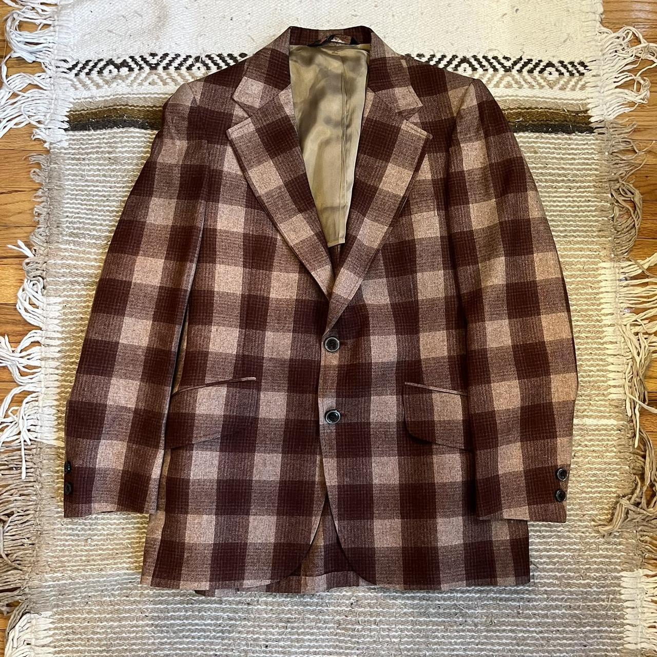 Mens plaid hot sale blazer vintage