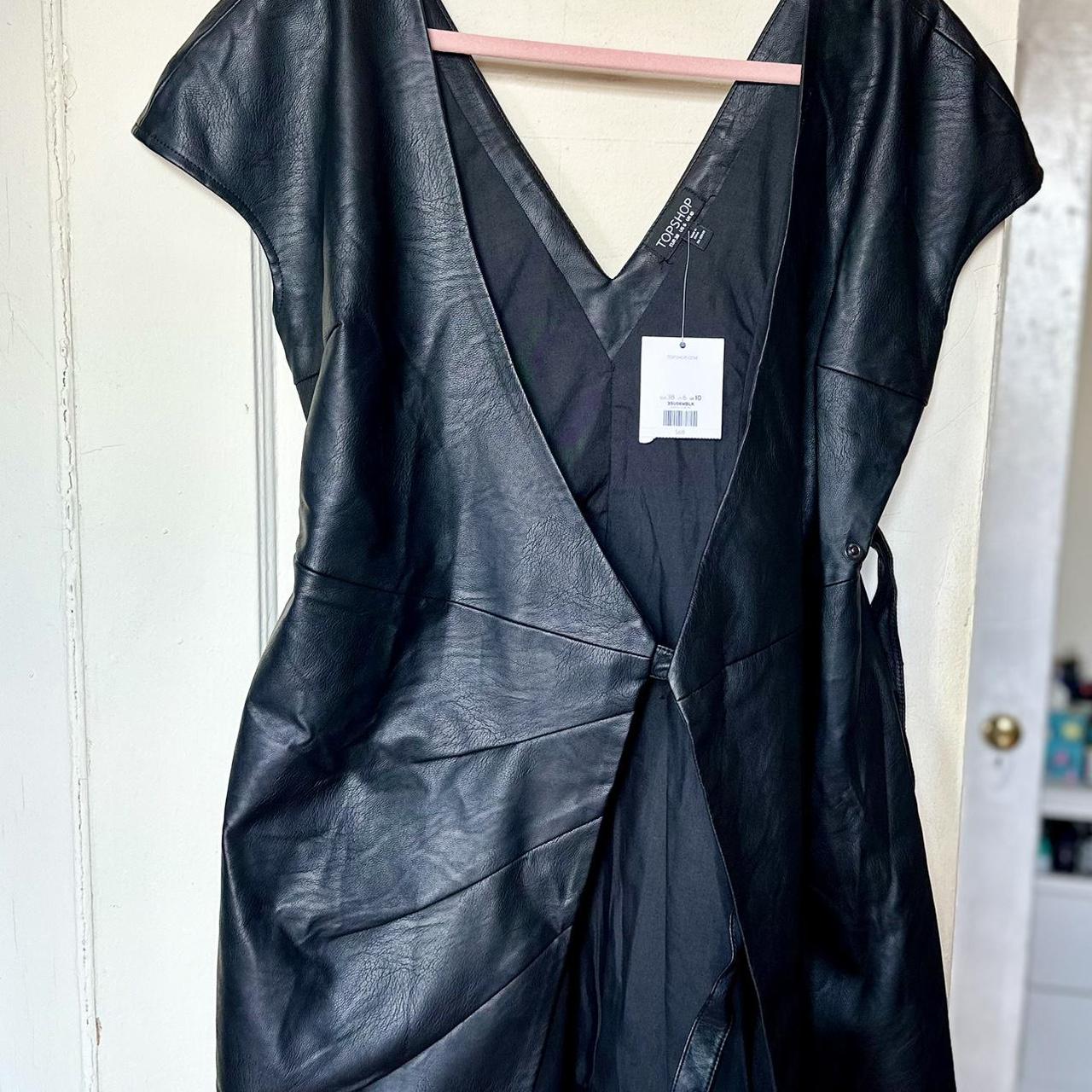 Depop Topshop Leather Wrap Dress Topshop, Faux Leather Wrap Mini