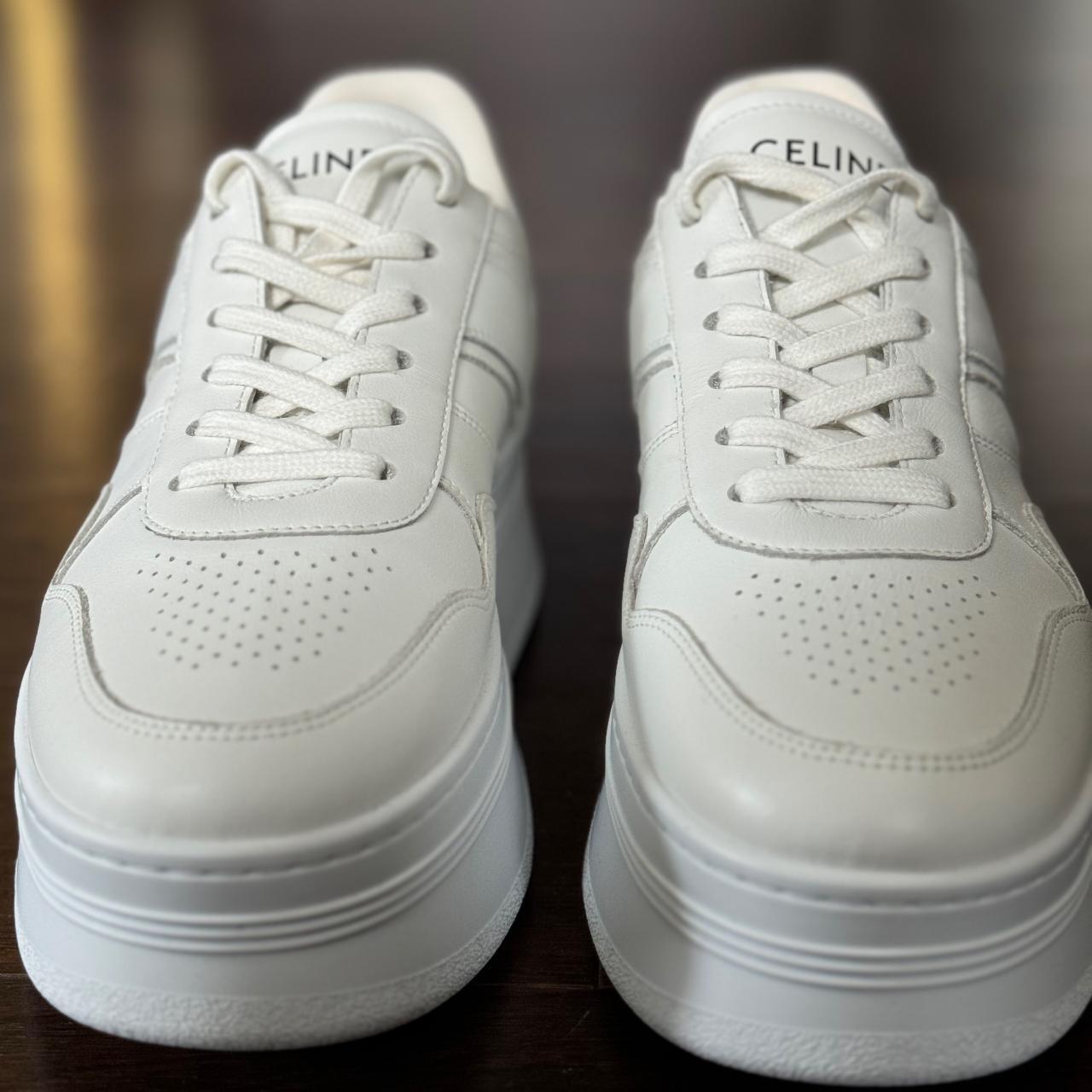 【VIP価格】CELINE LEATHER BLOCK SNEAKER Block leather trainers Celine White size 37 EU in Leather