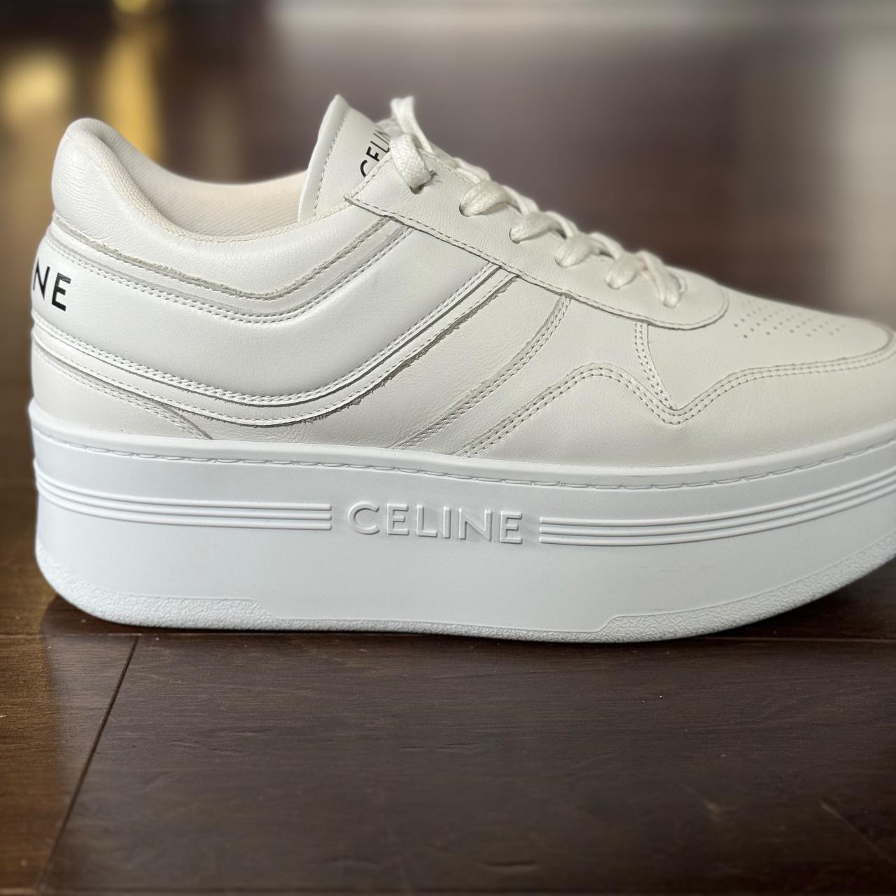 【VIP価格】CELINE LEATHER BLOCK SNEAKER Block leather trainers Celine White size 37 EU in Leather