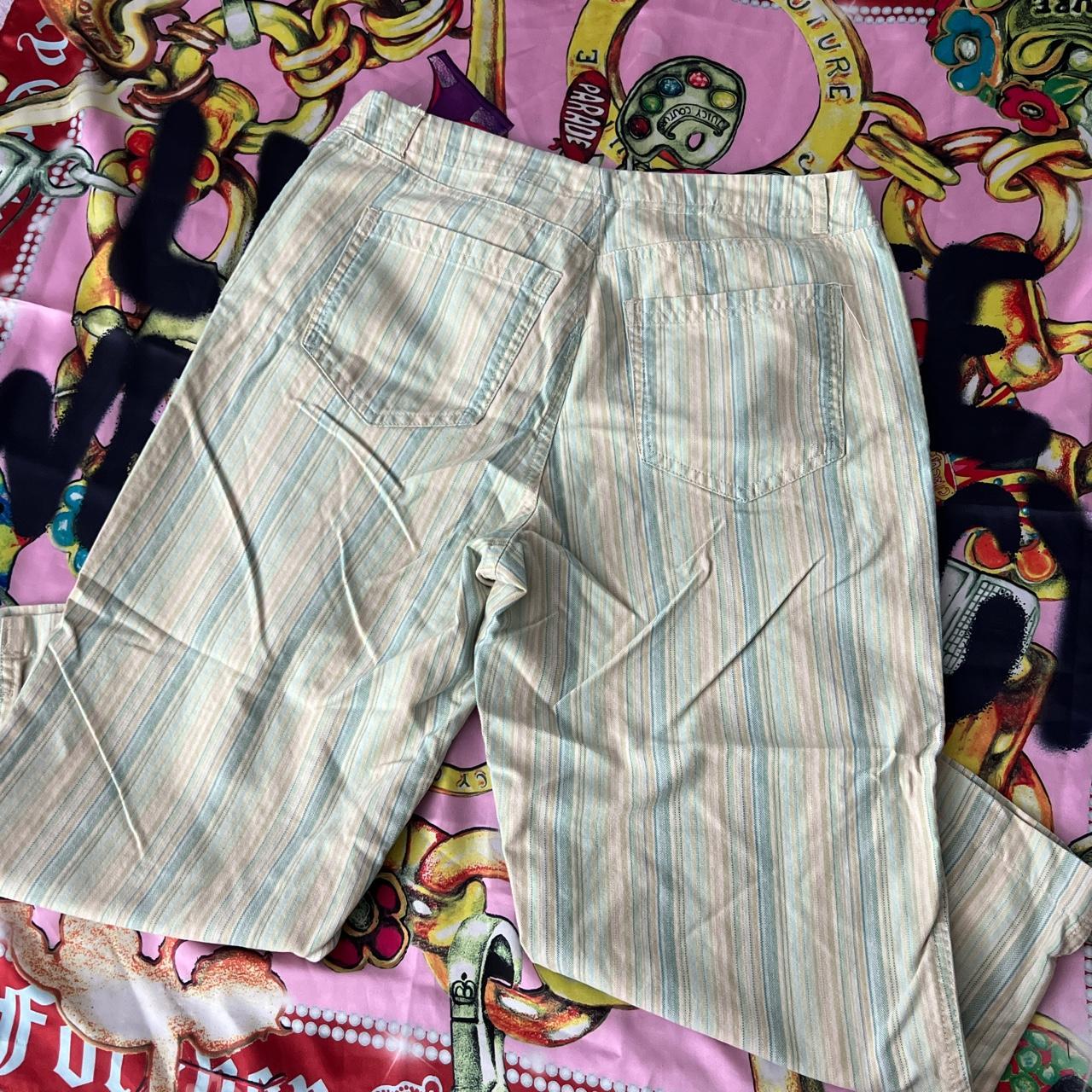 capri pinstripe pants 💋 vintage brand y2k pastel - Depop