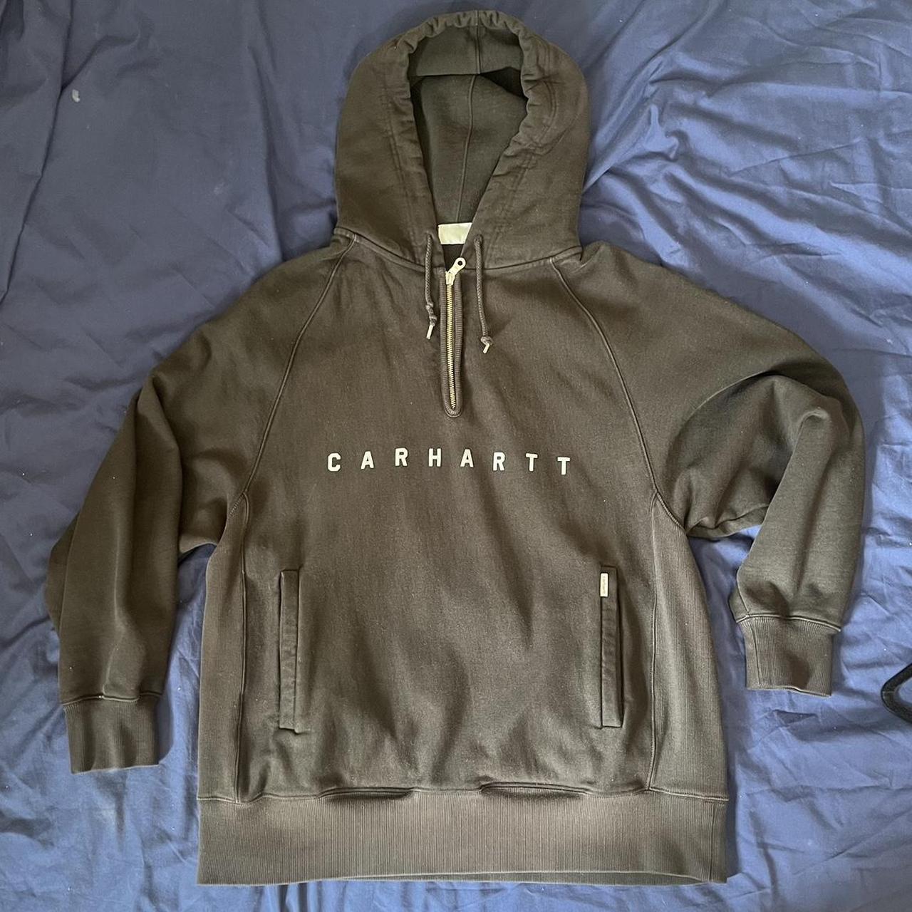 Super rare Men’s Carhartt quarter-zip hoodie, older... - Depop