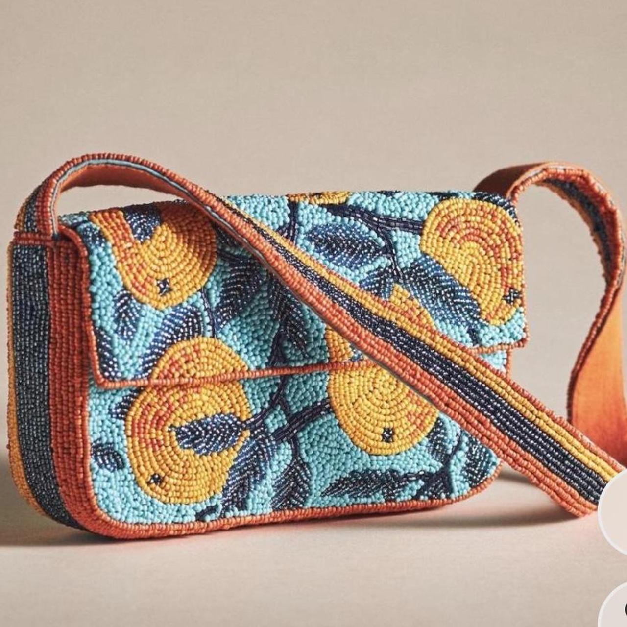 Anthropologie the fiona beaded bag in orange Sold. Depop