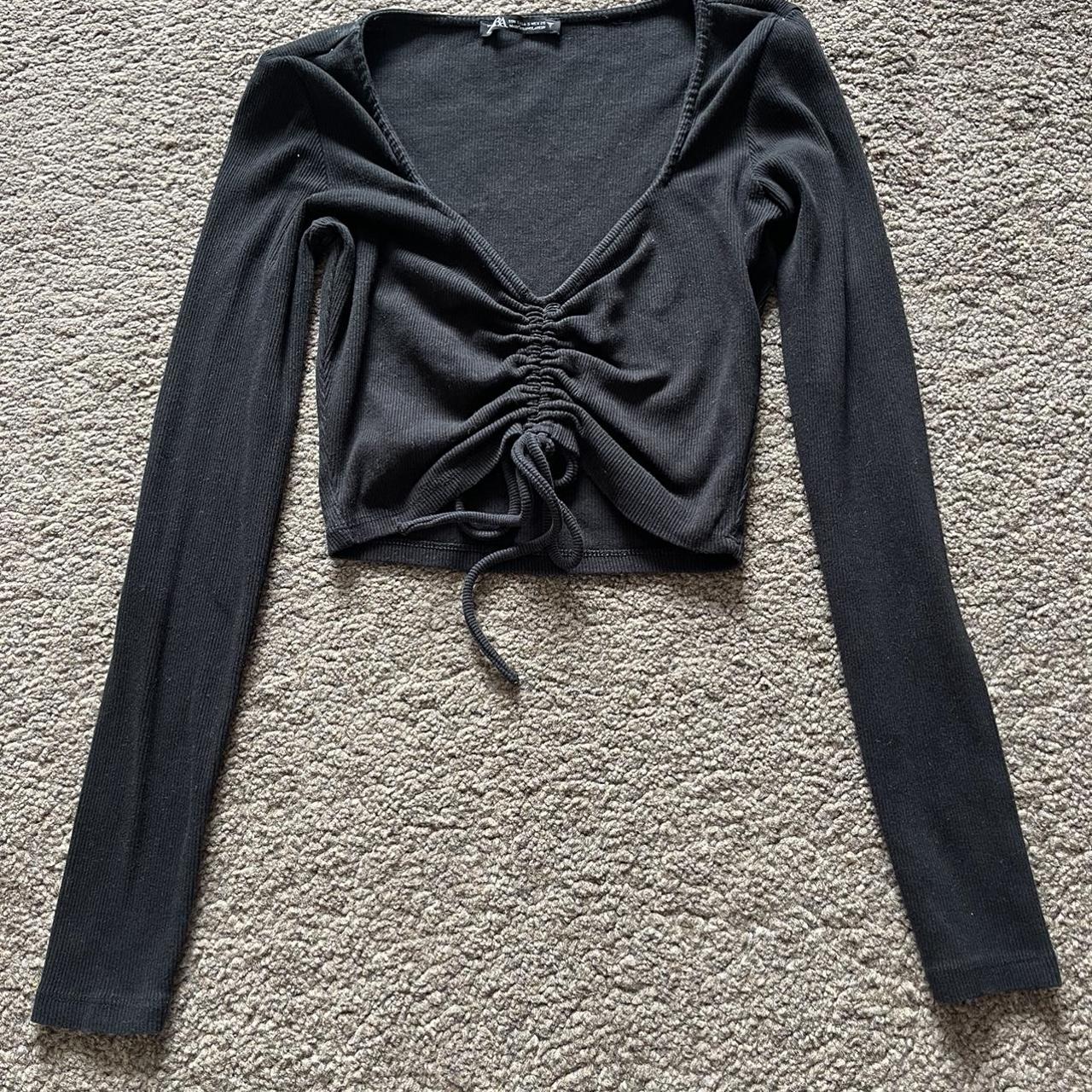 Long Sleeve Zara Ribbed Top Size S - Depop