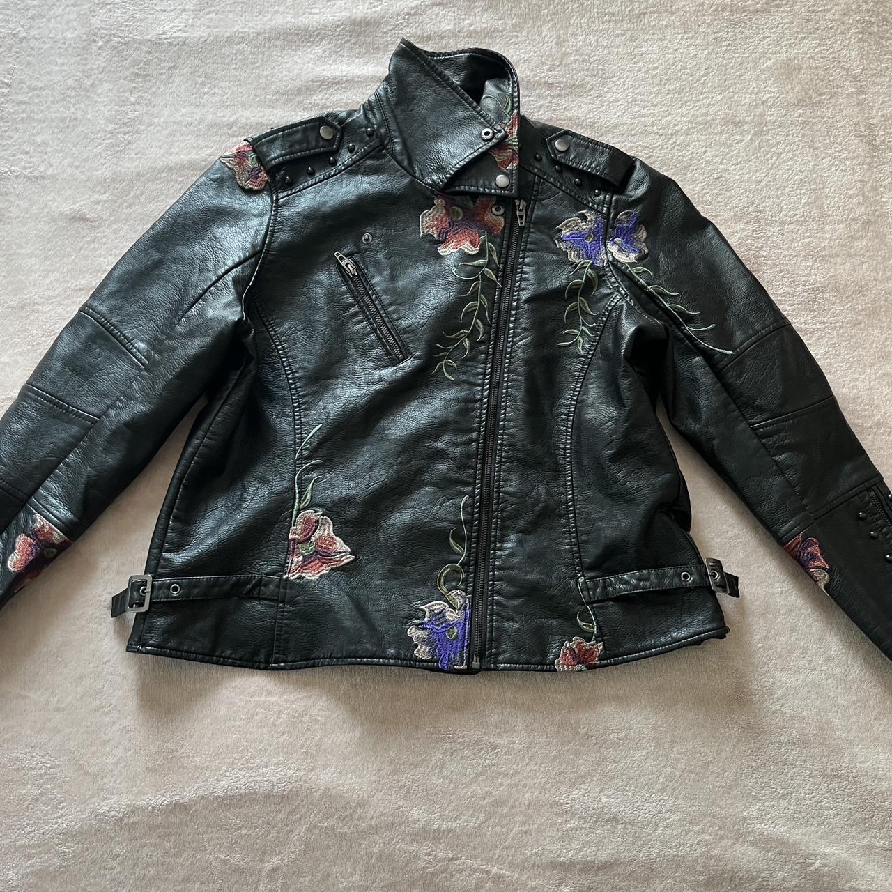 Colleen Lopez Faux Leather Jacket with. Depop