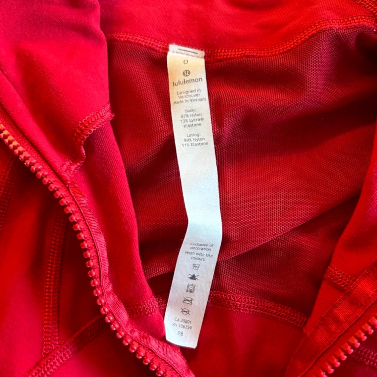 Red Lululemon define jacket, size 0 beautiful color Depop