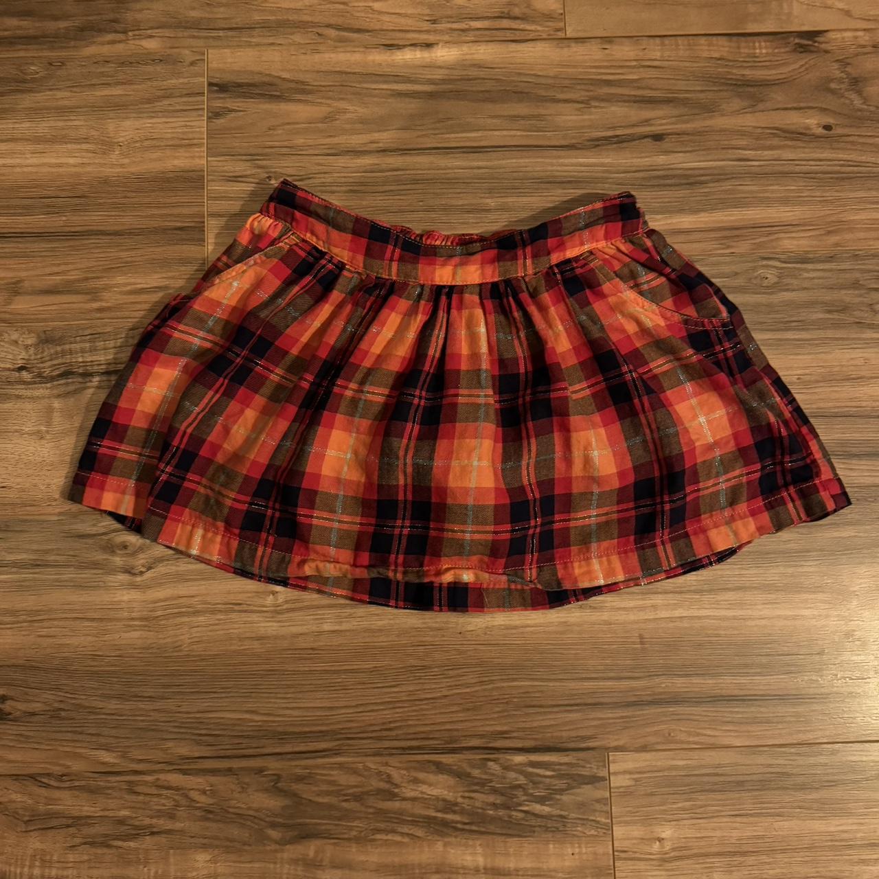 Justice red plaid skirt hotsell