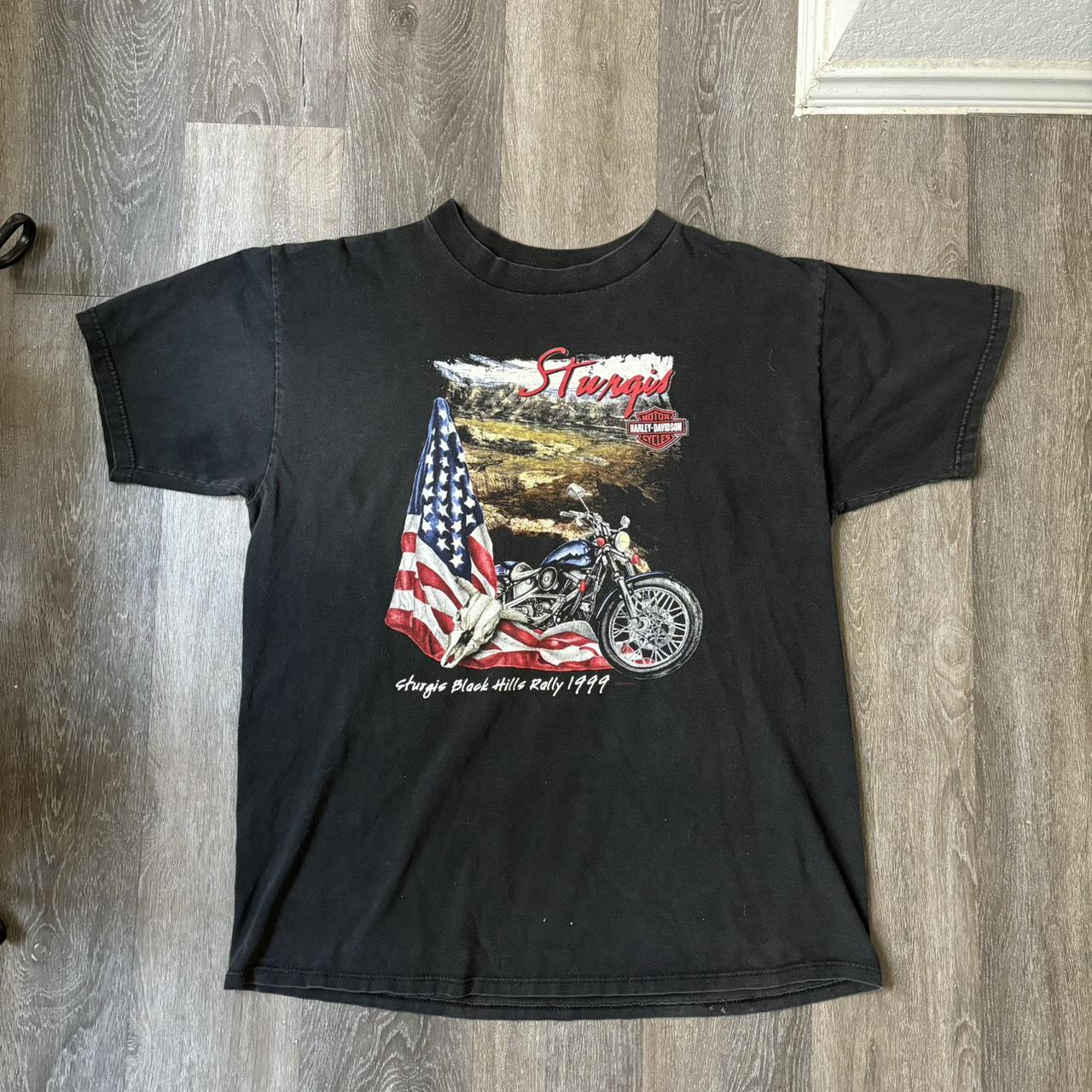 XL Harley Davidson black and red tee shirt vintage - Depop