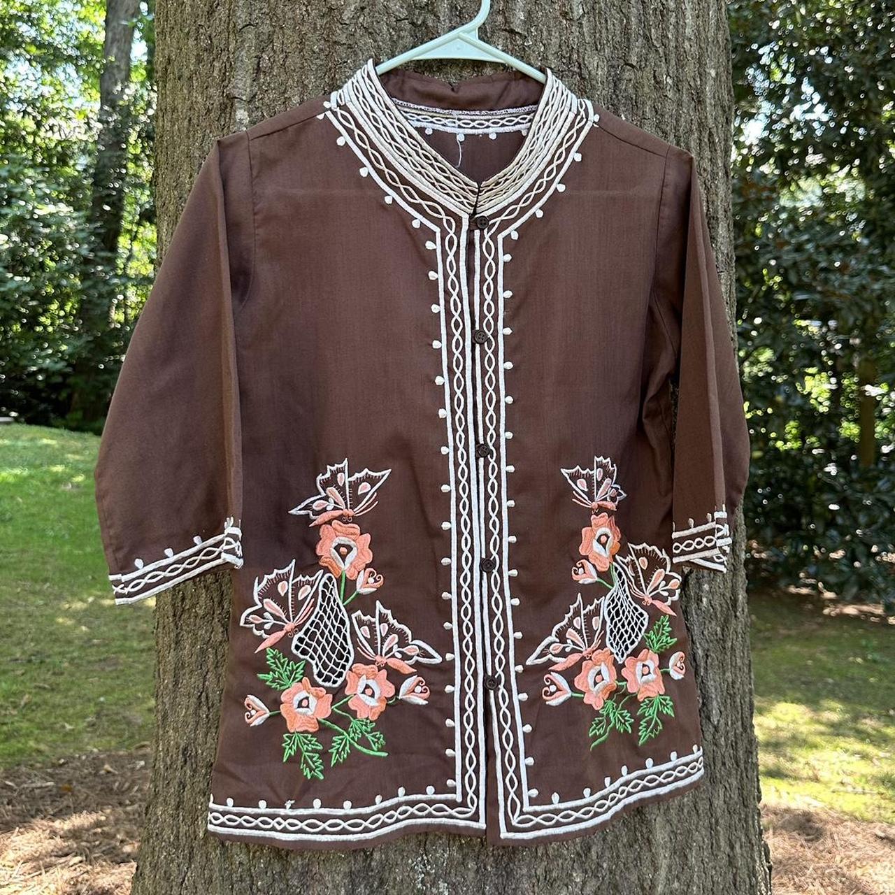 vintage kimono style embroidered shirt , • beautiful...
