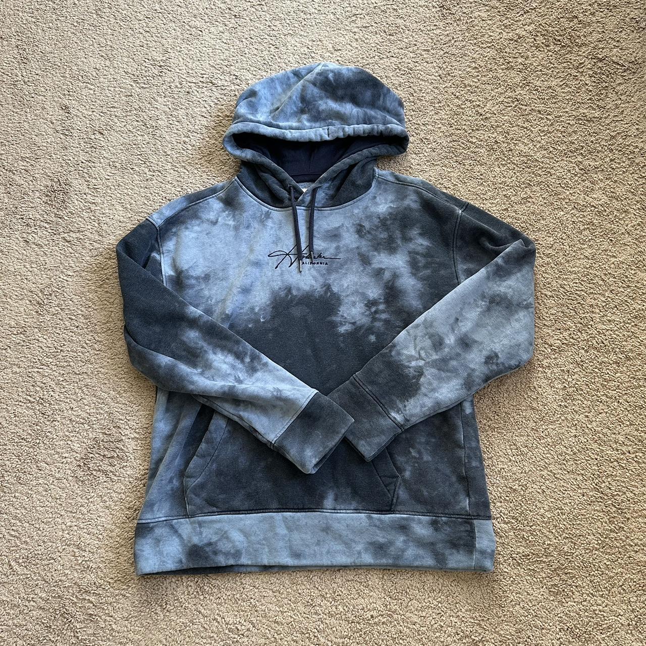 Blue tie dye hoodie hollister fashion