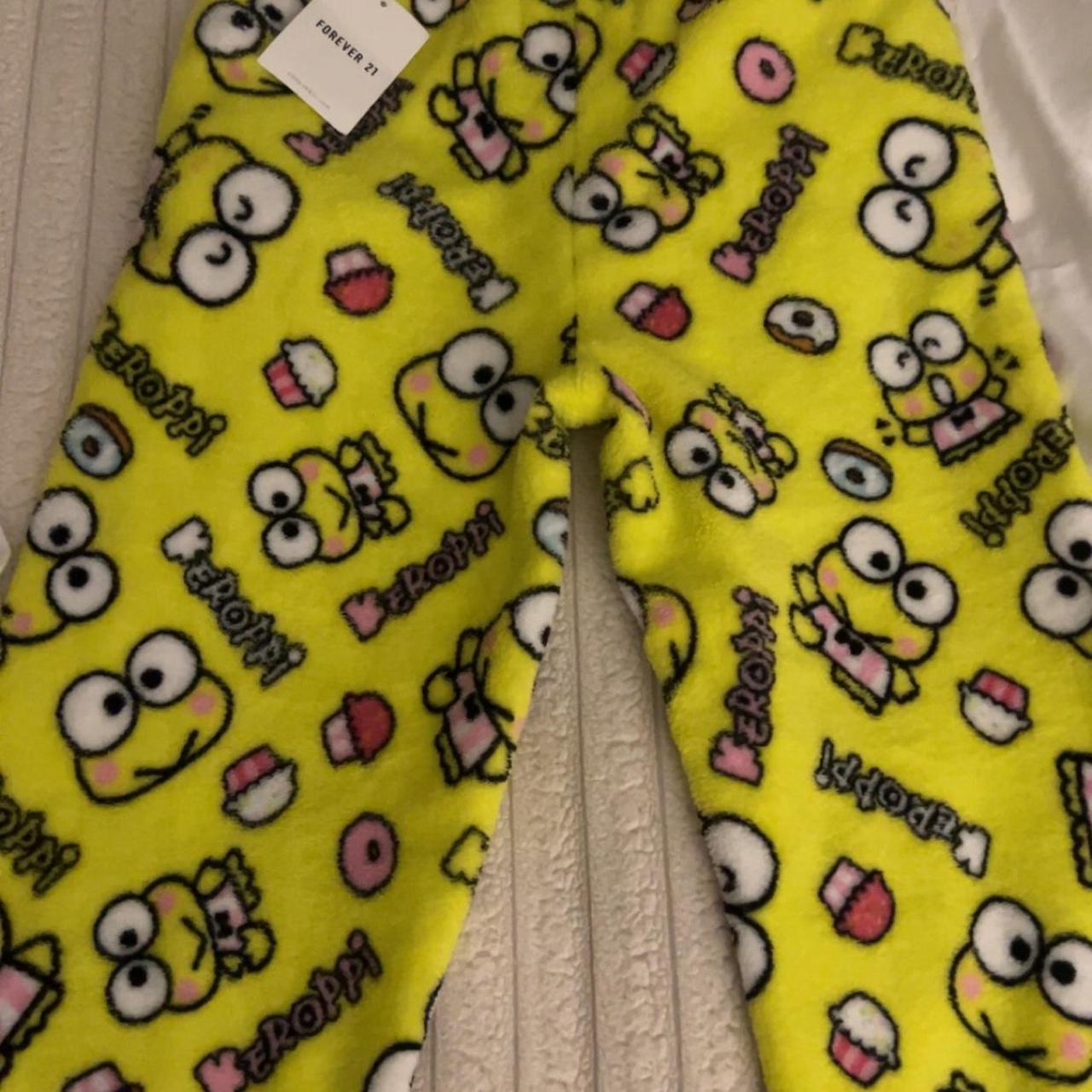 keroppi pajama pants hello kitty size 9/10 (for the... - Depop