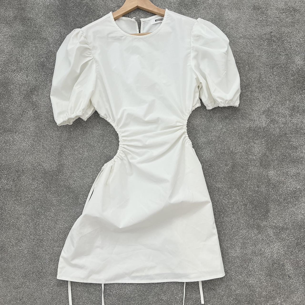 Missguided white poplin mini dress. Size 4 worn once... - Depop