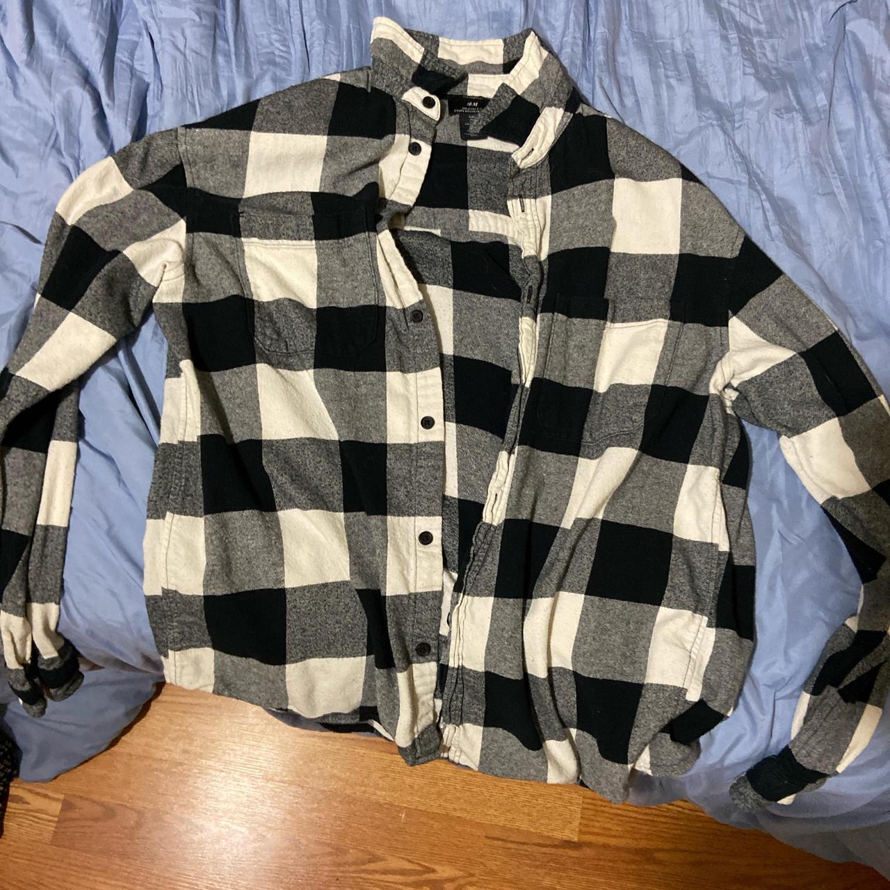 Black and white flannel h&m best sale