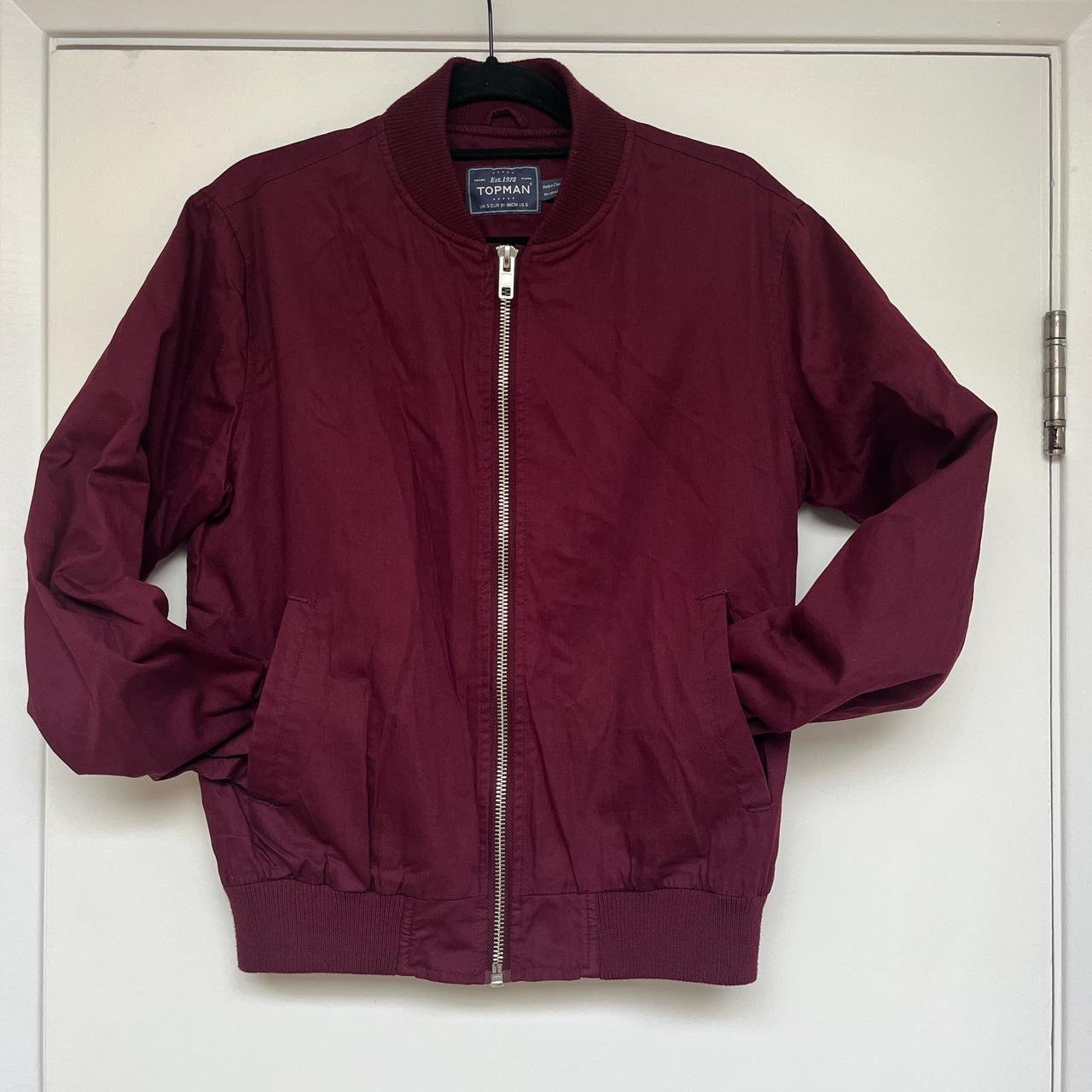 Topman burgundy bomber jacket cheap