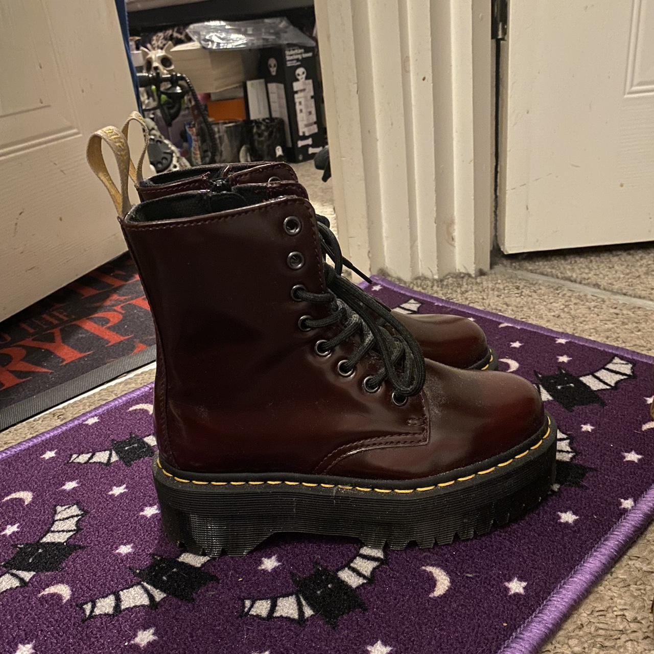 Rare Dr. Martens cherry red Jadon Arcadia leather. Depop