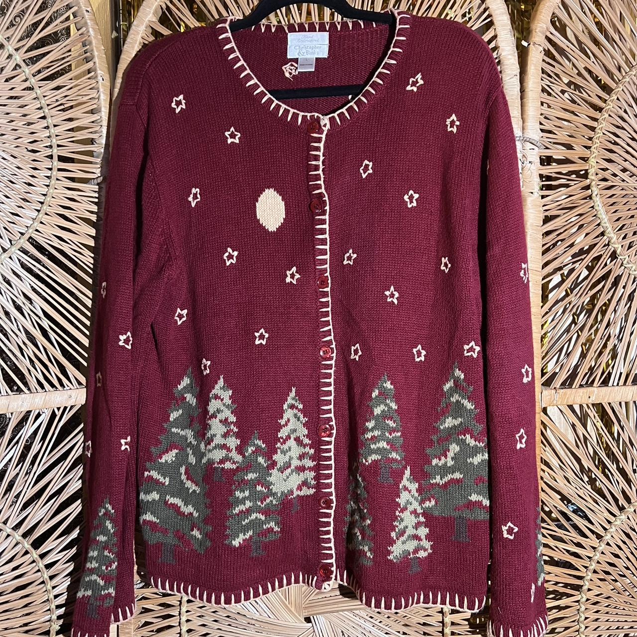 Christmas tree cardigan. Vintage, good condition.... Depop