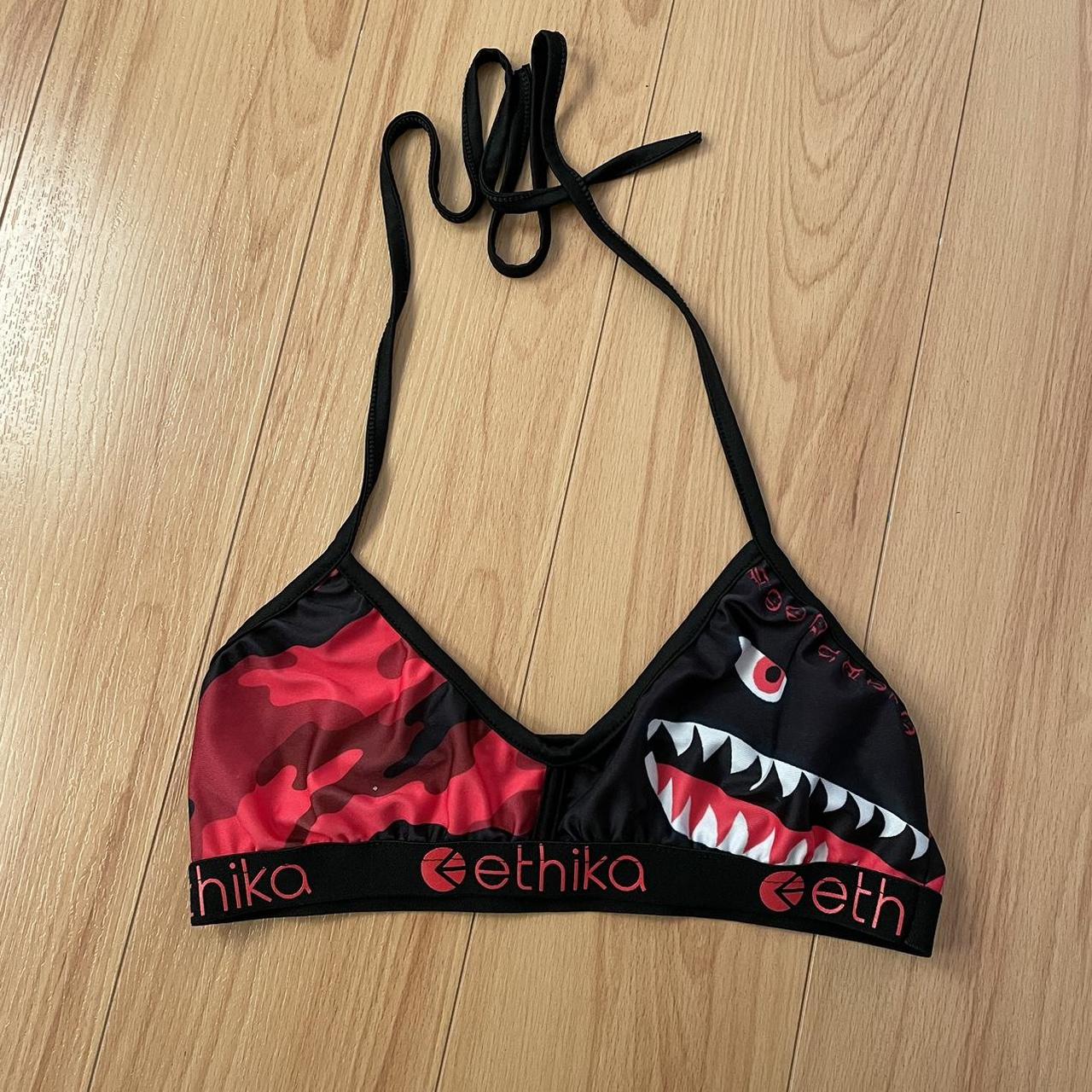 Ethika Women's Red and Black Bra Depop