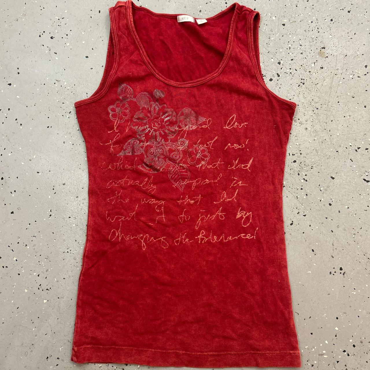 Apt. 9 Women's Tank top - Red/Cream - M – Vintage… - image 1