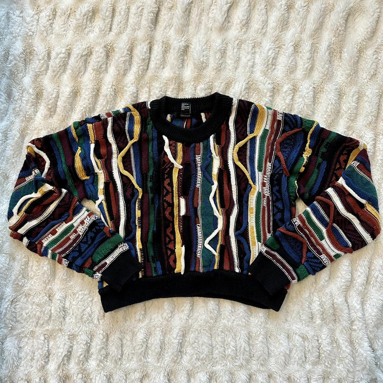 Coogi Inspired Forever 21 Cropped Sweater • Some... - Depop