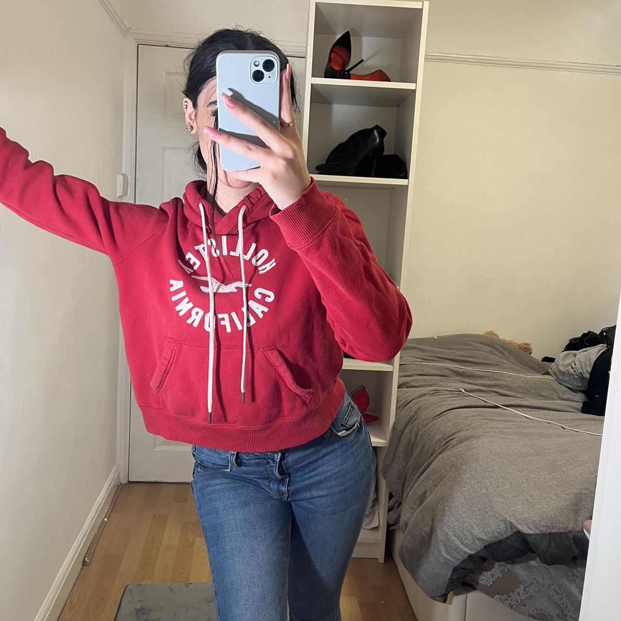 Hollister red hoodie women's online