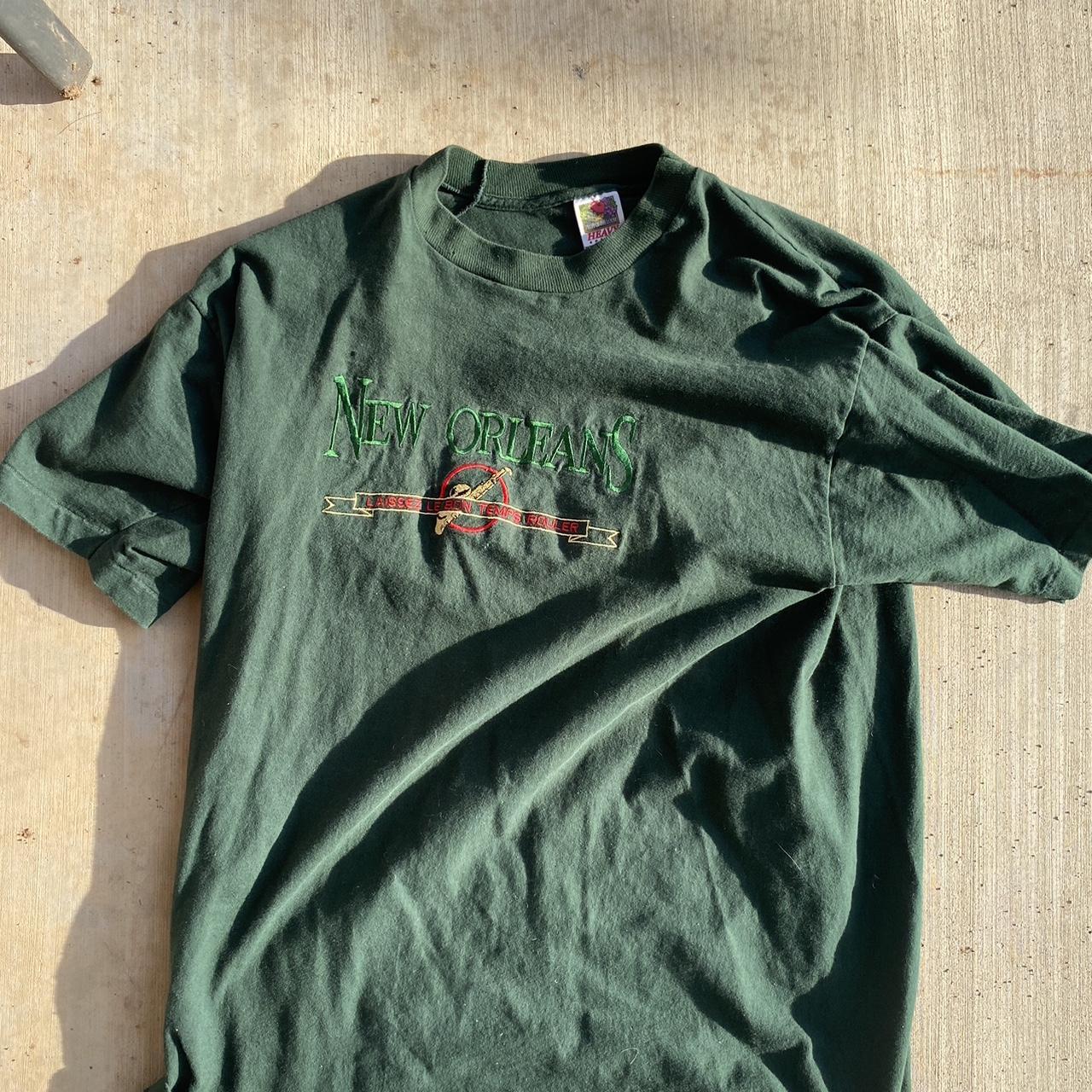 Vintage 90s Embroidered Green New Orleans T | Depop
