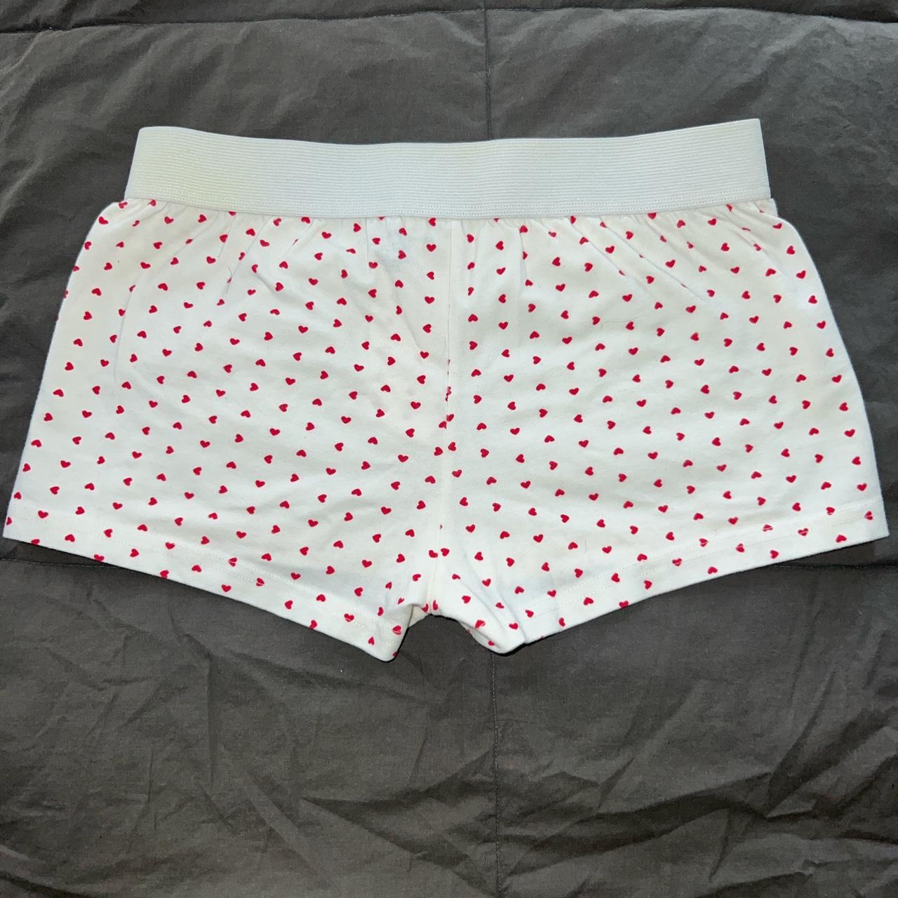brandy melville heart pyjama set 💌 underwear short - Depop