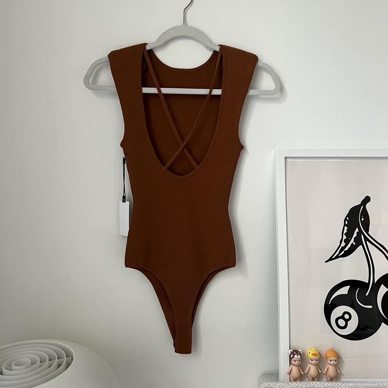 Women's Orange Bodysuit | Depop