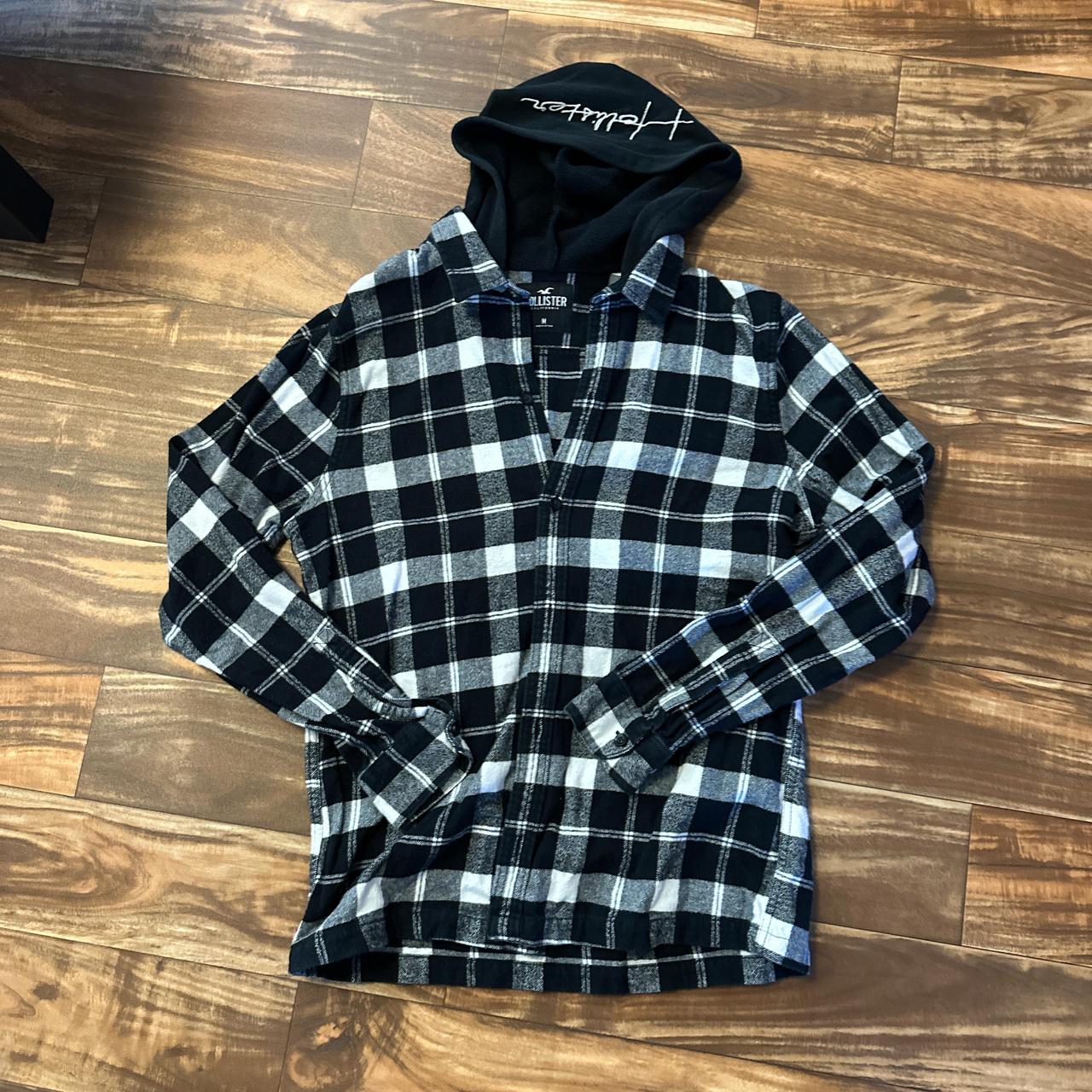 Hollister flannel hoodie hotsell