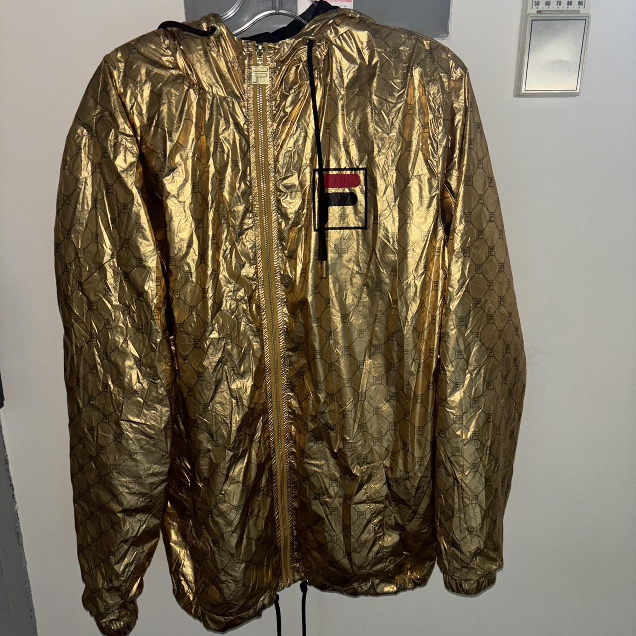 Golds Fila lined windbreaker jacket Shiny metallic. Depop