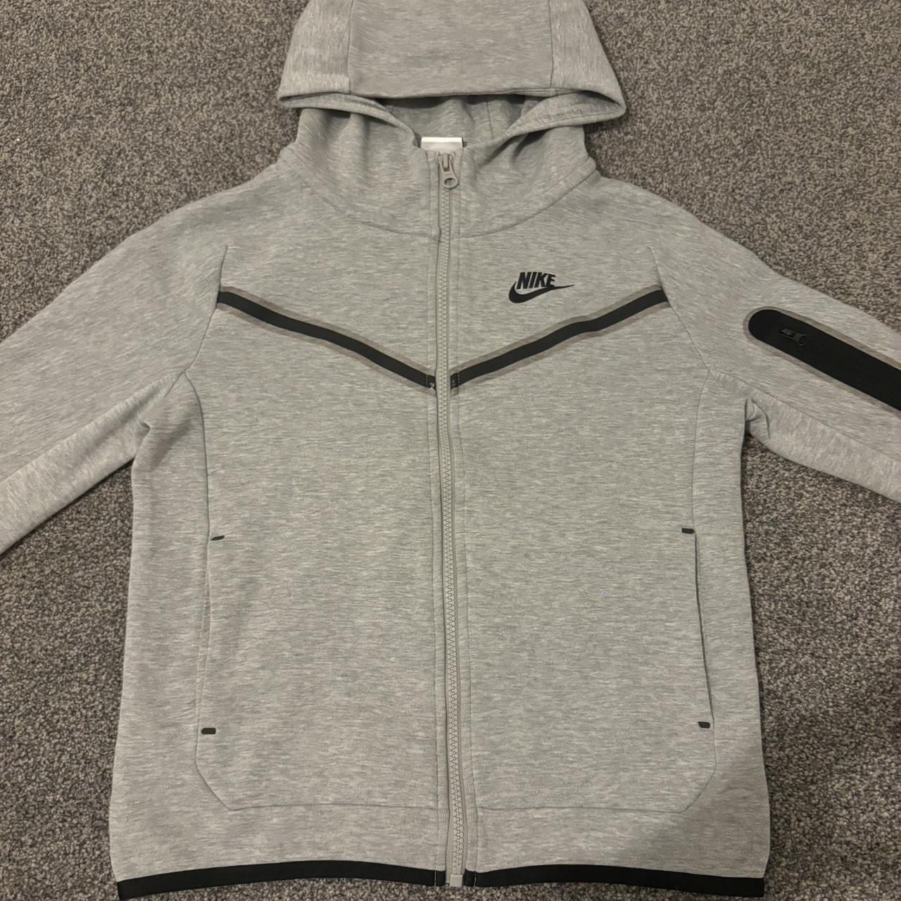 nike tech fleece hoodie grey junior