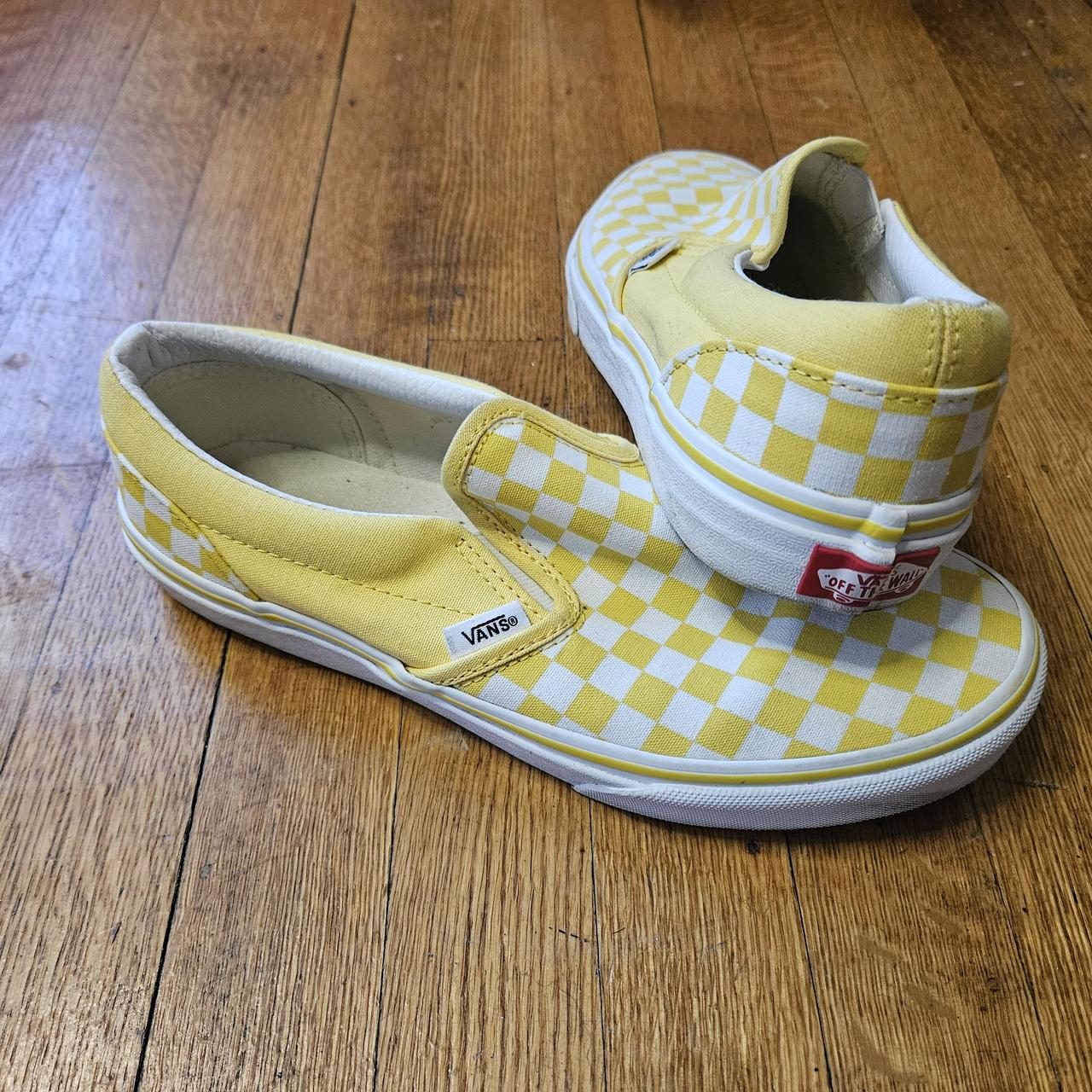 Vans Women's Sneakers White/Yellow US – vans checkered white