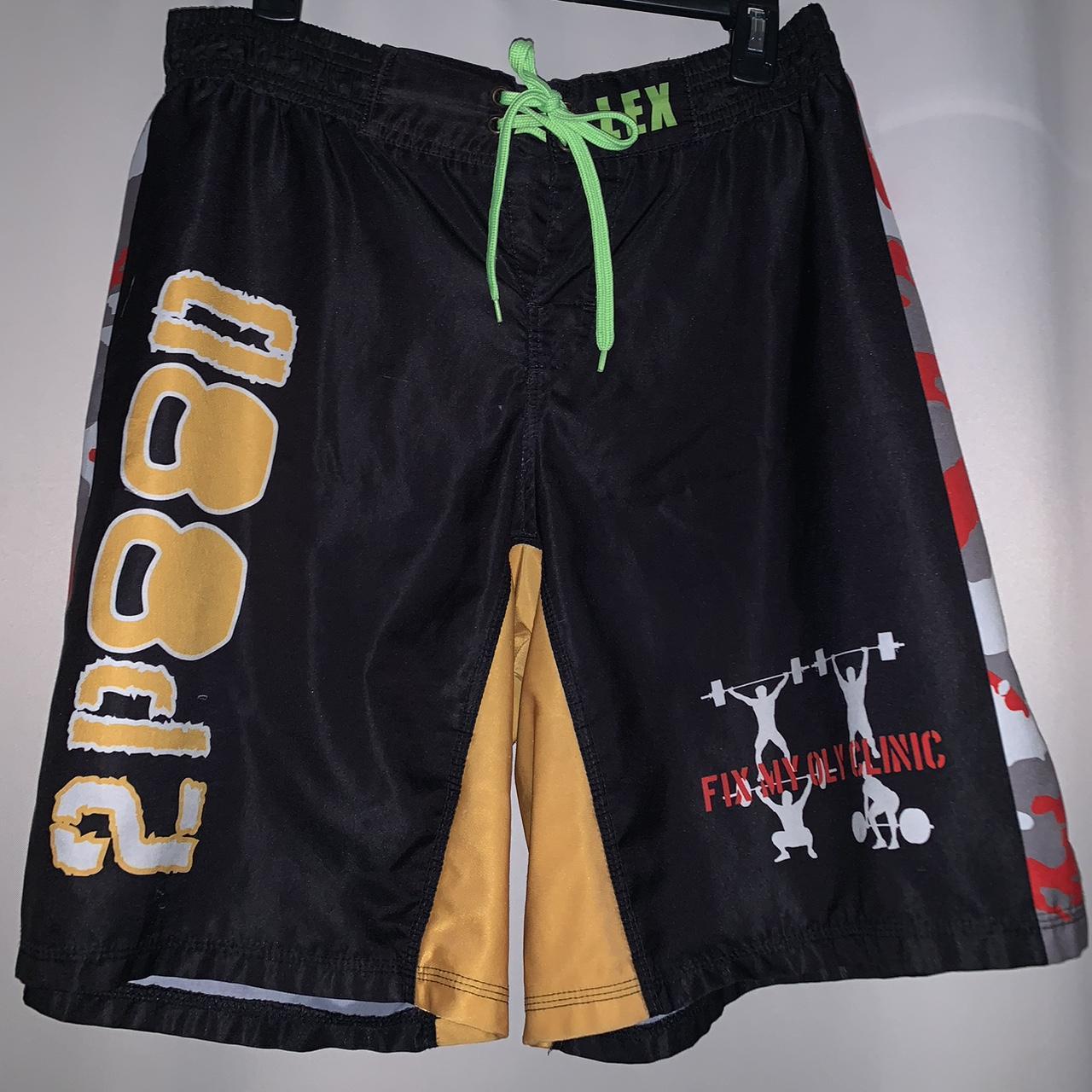 2POOD Black Yellow Black Grey Camo Weightlifting Shorts Depop