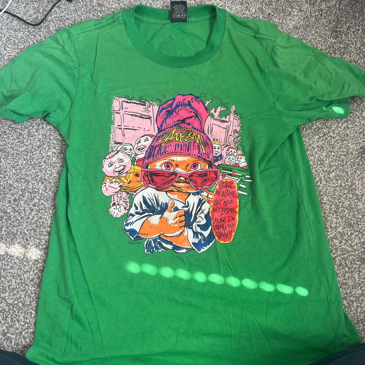 Stussy X Pound Green graphic t shirt Bought from a | Depop