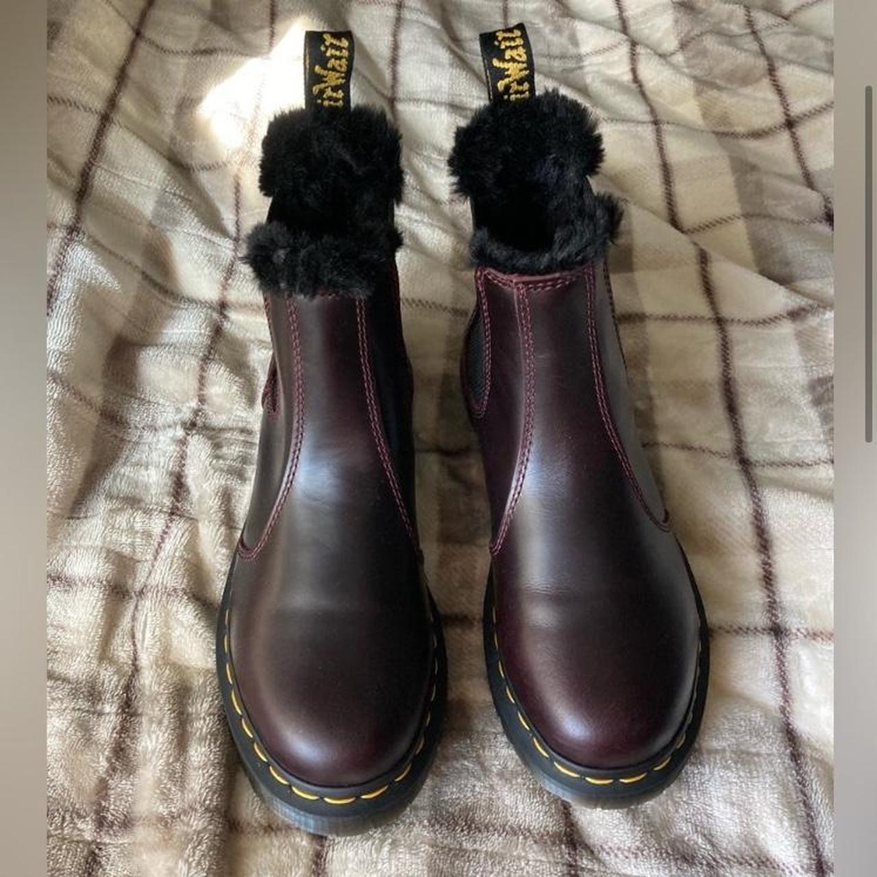 Fur Lined Oxblood Dr Martens Womens Women's Shoes 1460 Serena Faux
