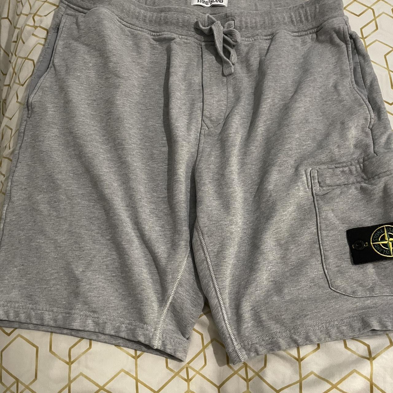 Men's stone island shorts grey Size XL Depop