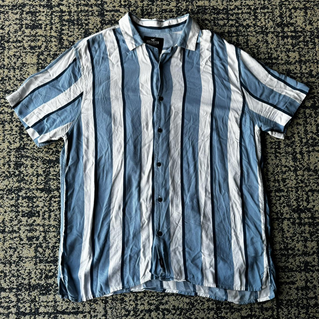 Hollister blue and white striped fashion shirt