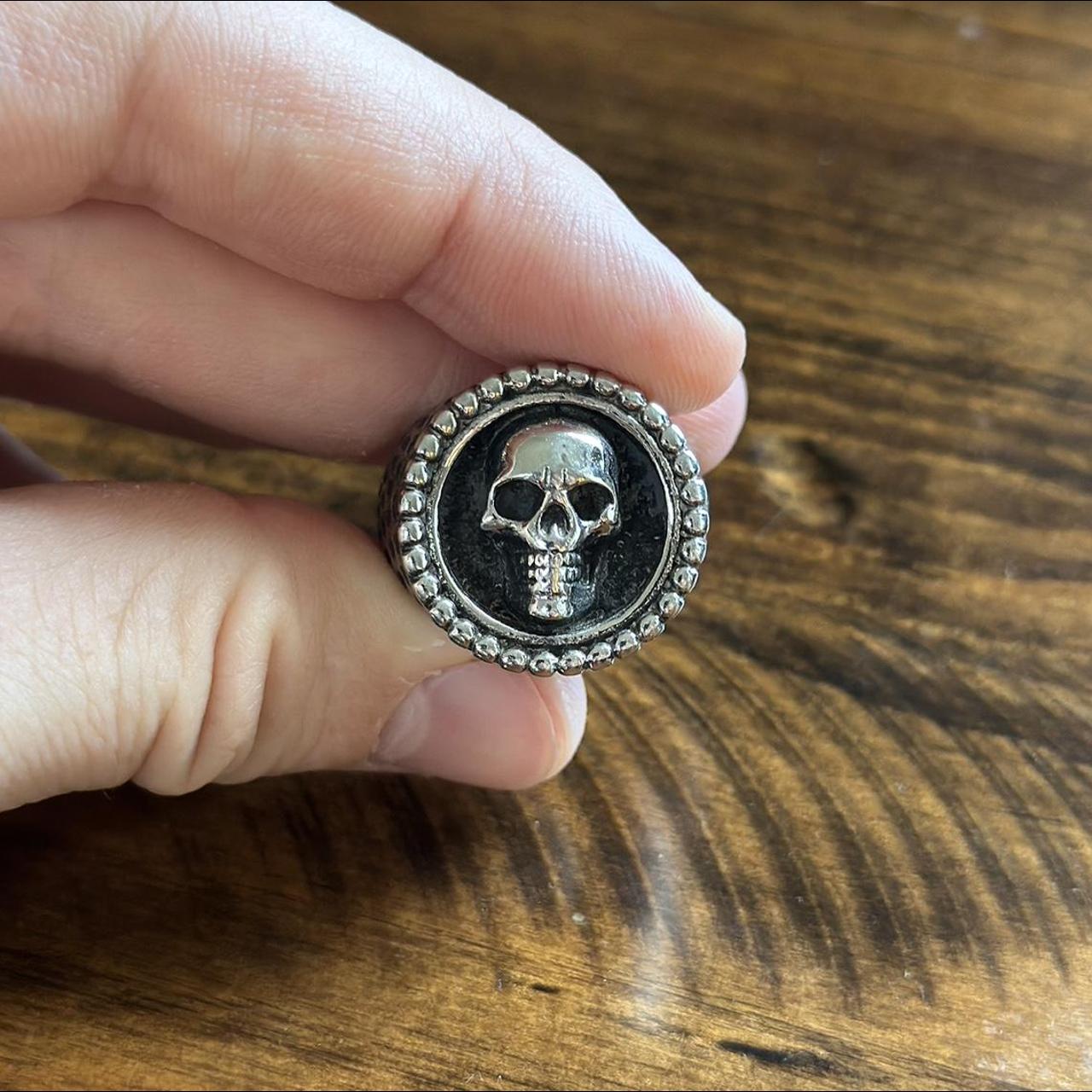 100 Authentic Clocks and Colours Skull Ring size... Depop