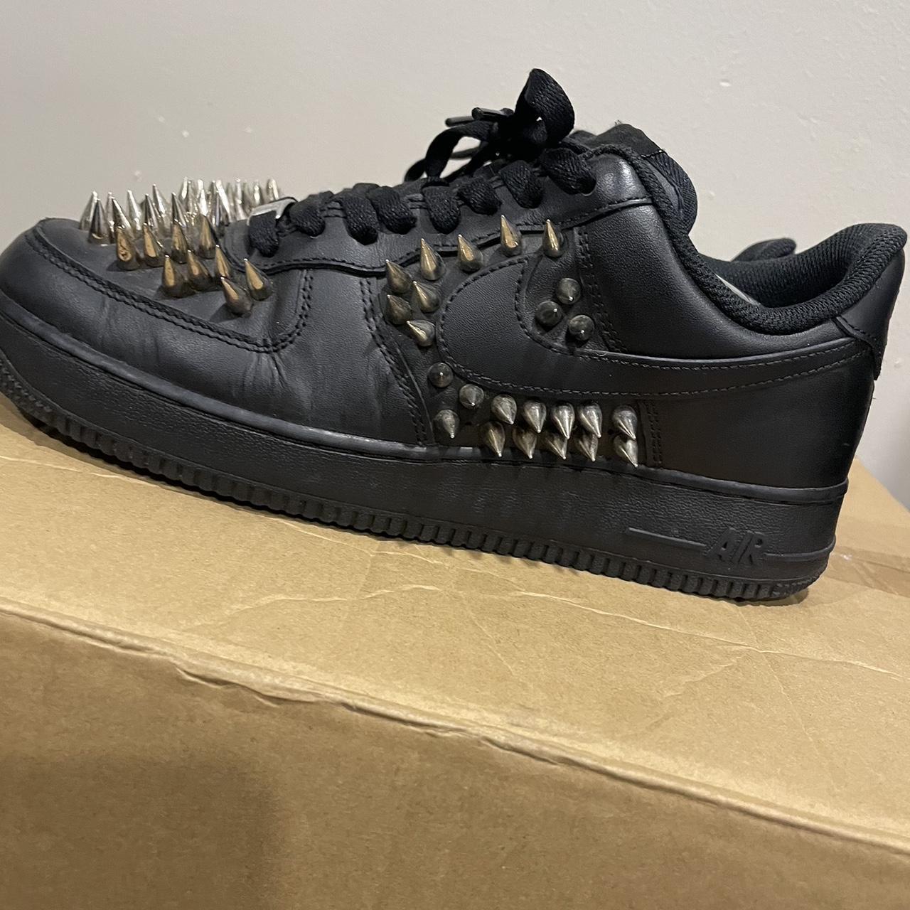 Spiked Black Air Force 1's Depop