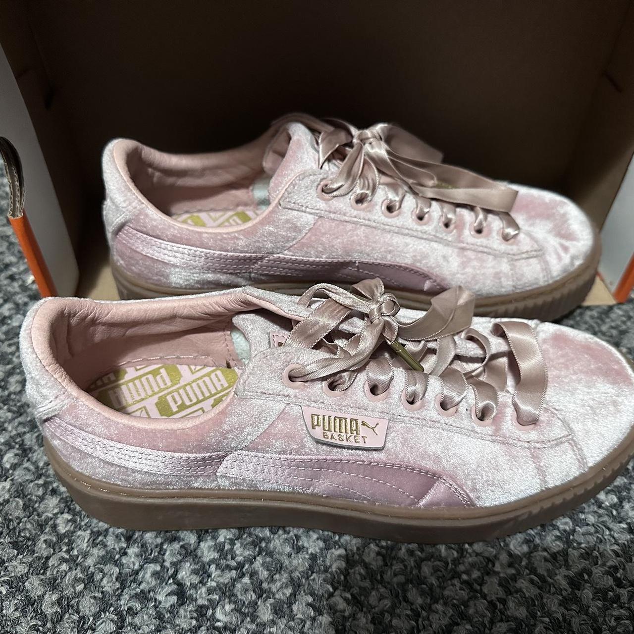 Puma pink velvet shoes on sale