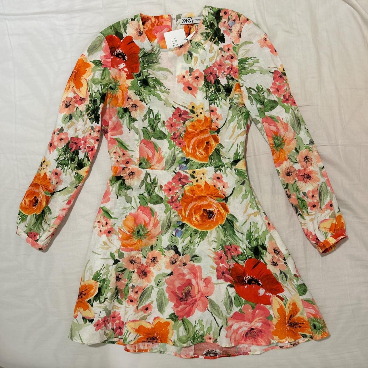 Zara The Naya Floral Linen Mini Dress - Size Extra... - Depop