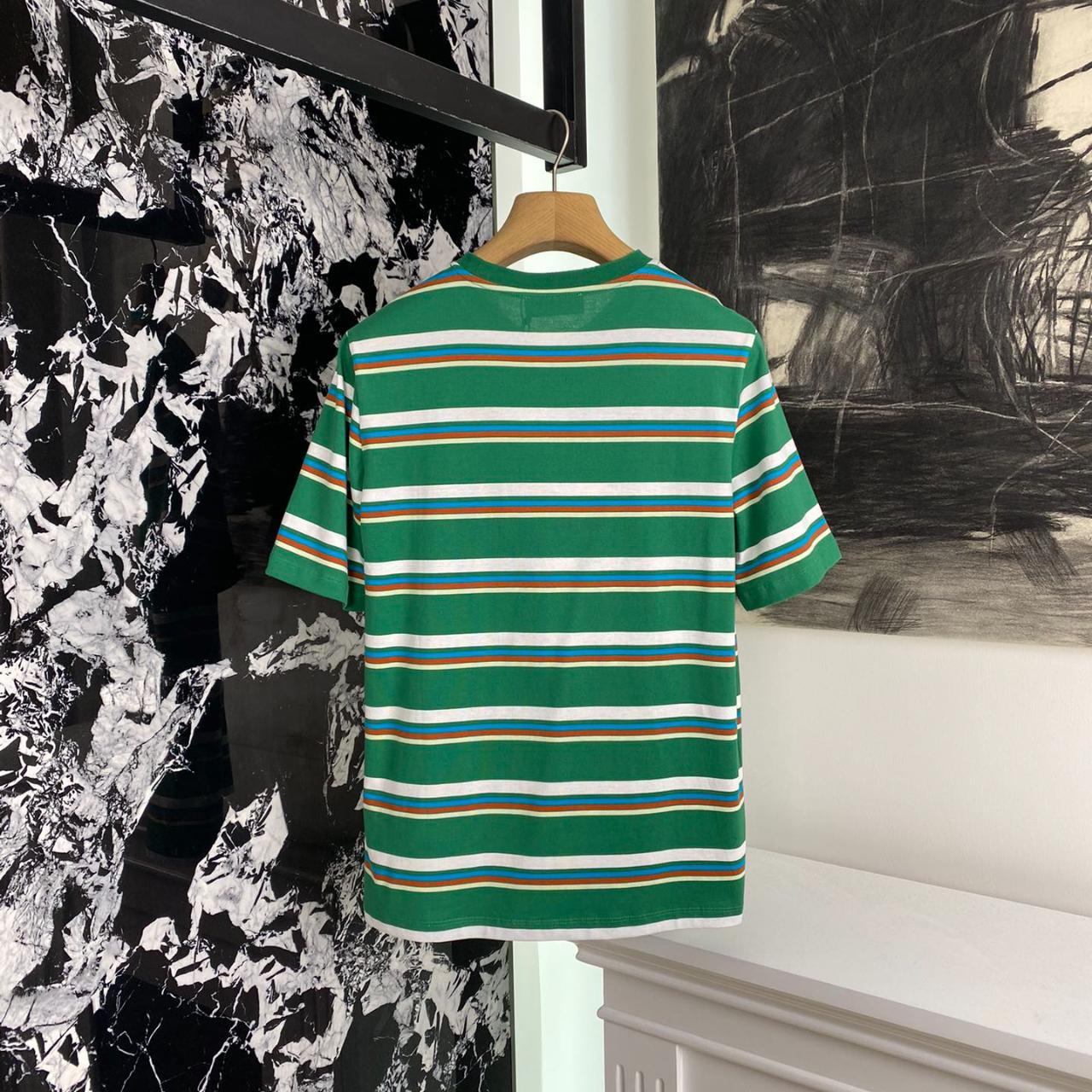 Striped short sleeve T shirt with combed cotton. Depop