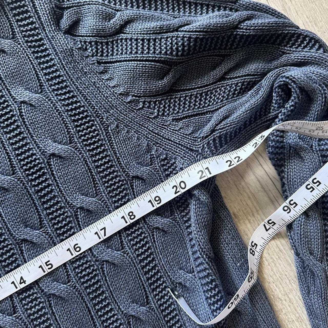 Navy blue cable knit sweater Depop