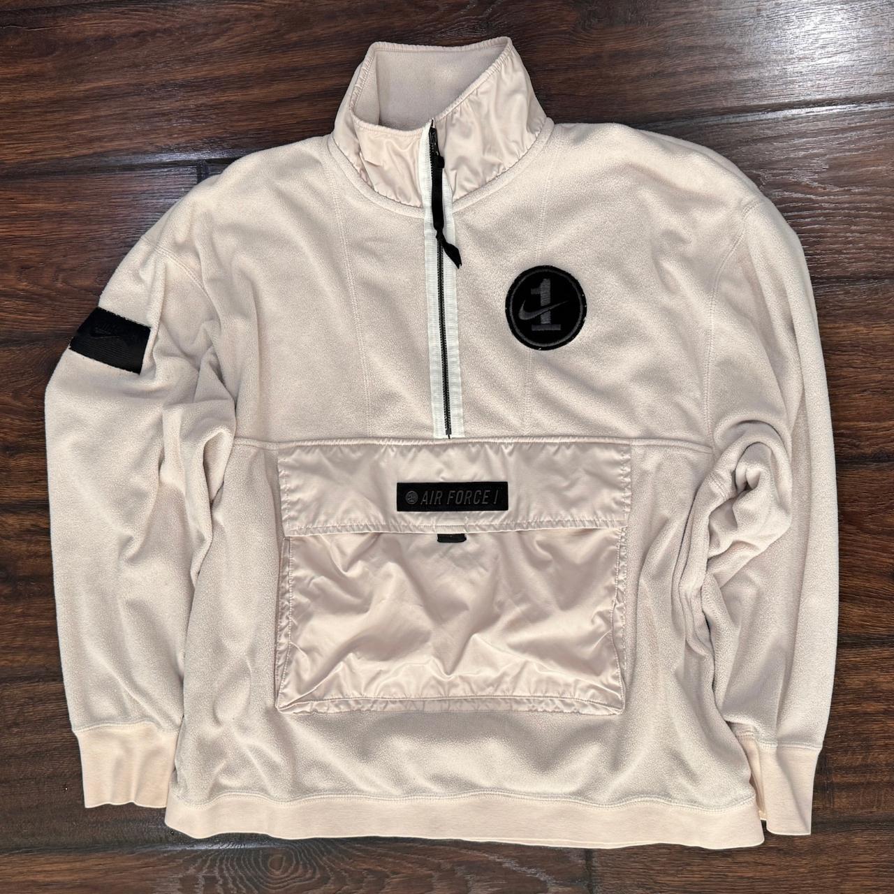 Nike Air Force 1 Half Zip Fleece Pullover Sweatshirt. Depop