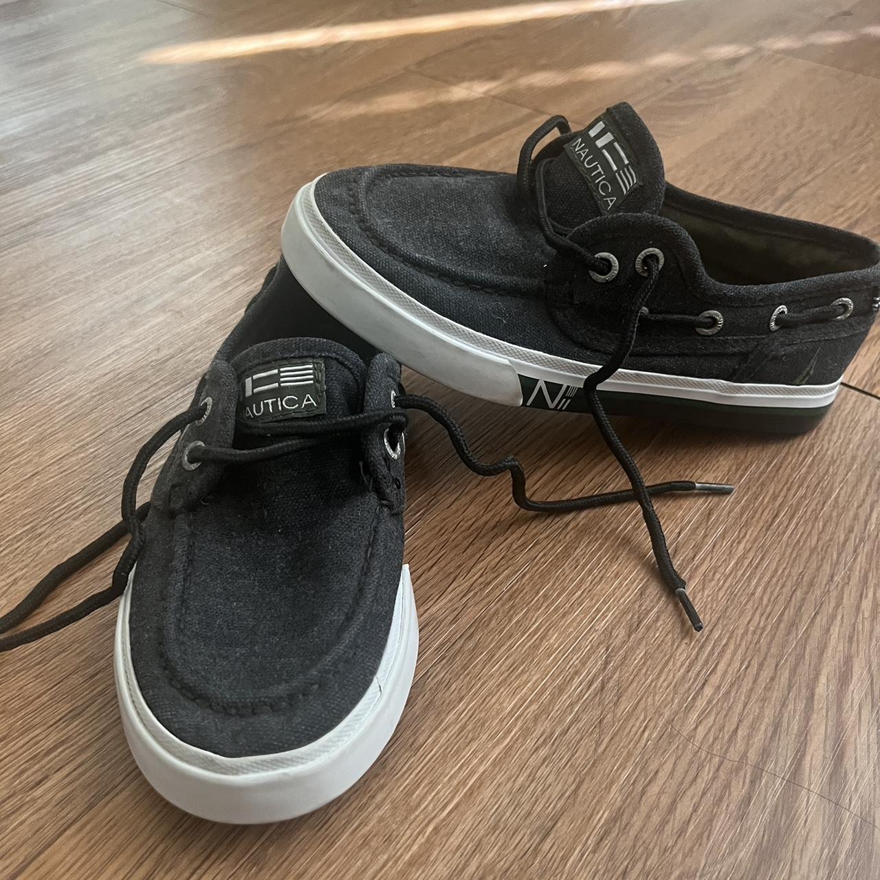 Black canvas boat shoes best sale