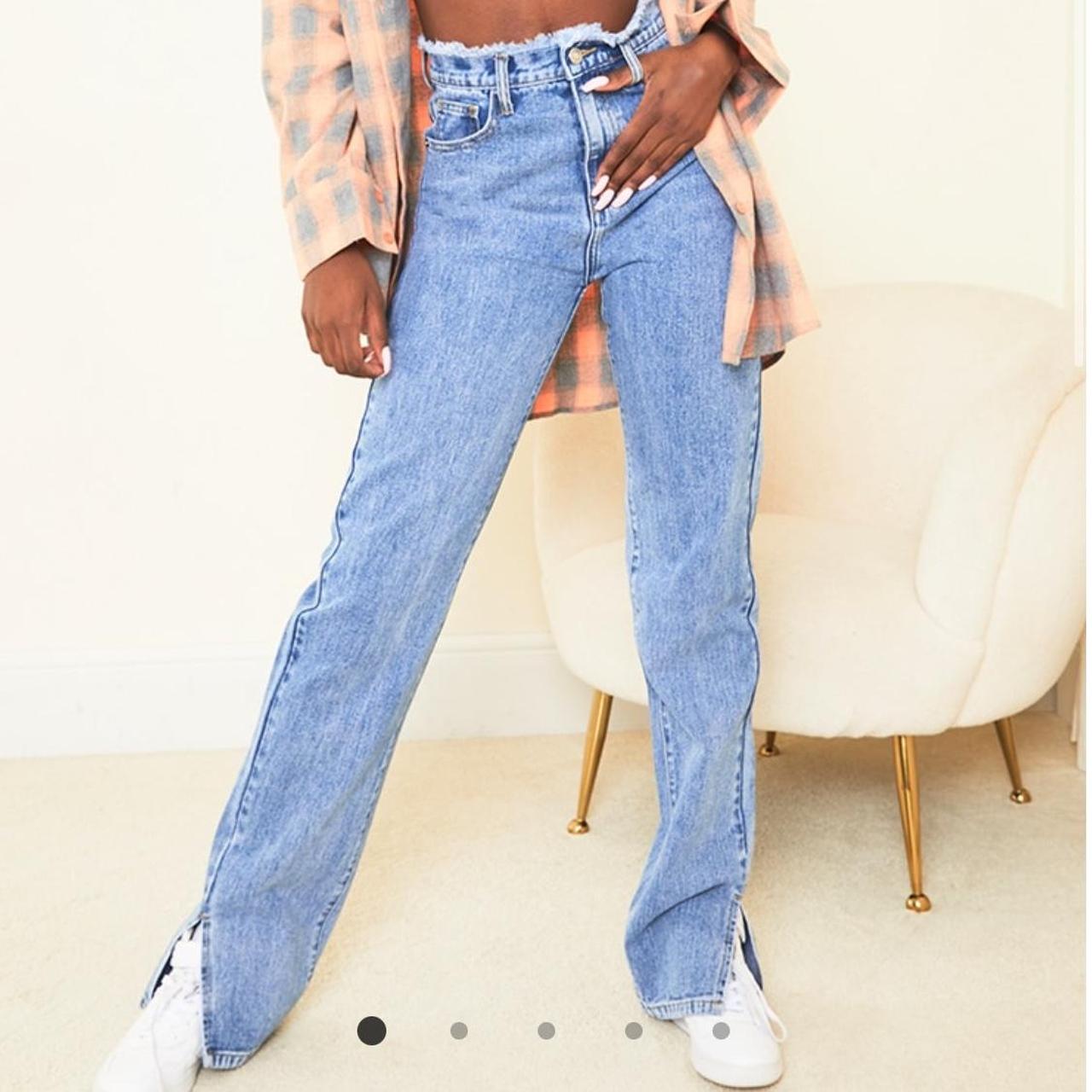 PLT Tall Ripped Waistband Split Hem Jeans (size