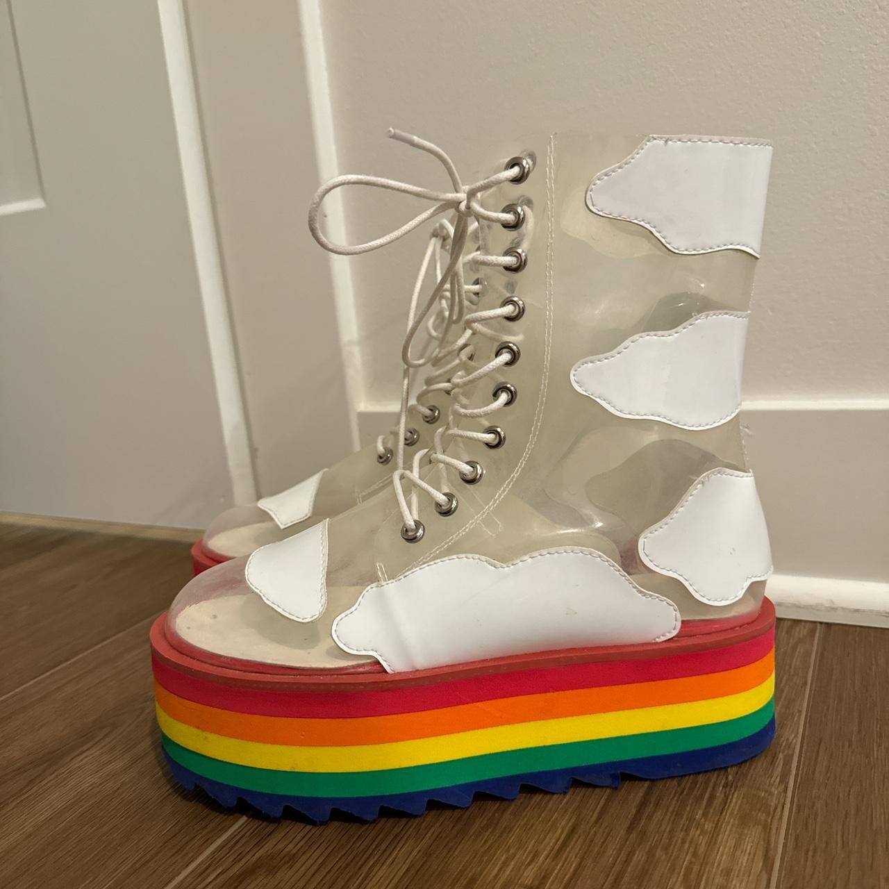 Clear rainbow platform boots online