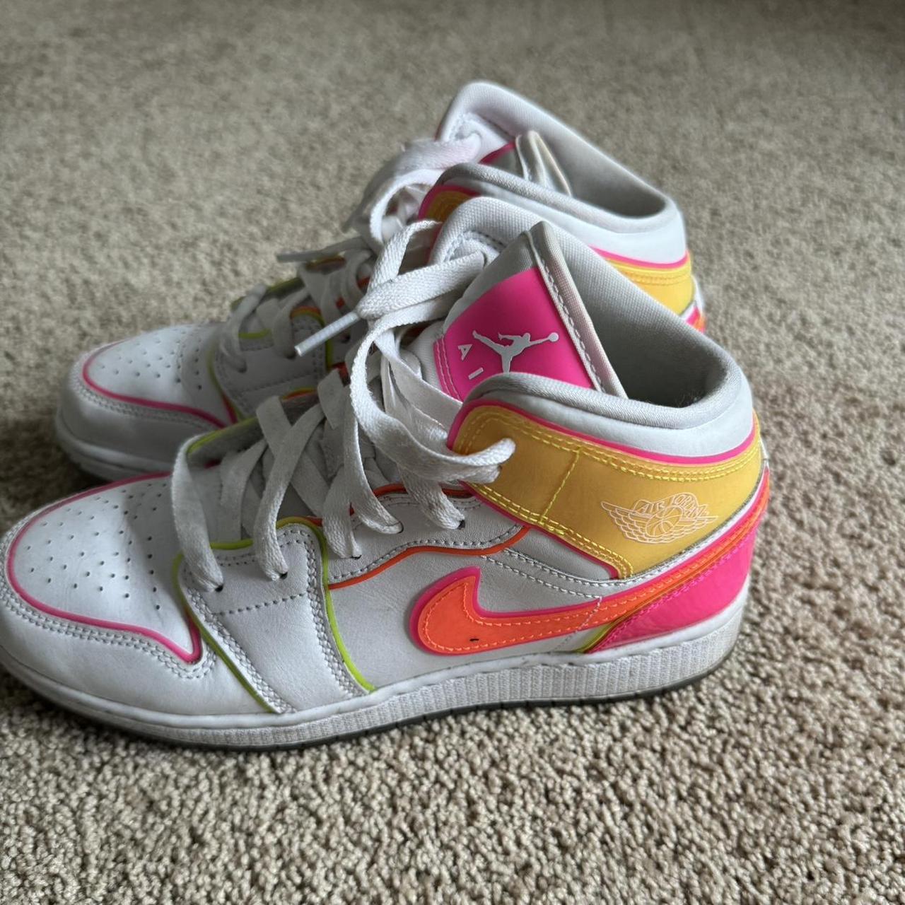 HOT Neon Air Jordan Mid Edge Glow Womens 2020 Air Jordan