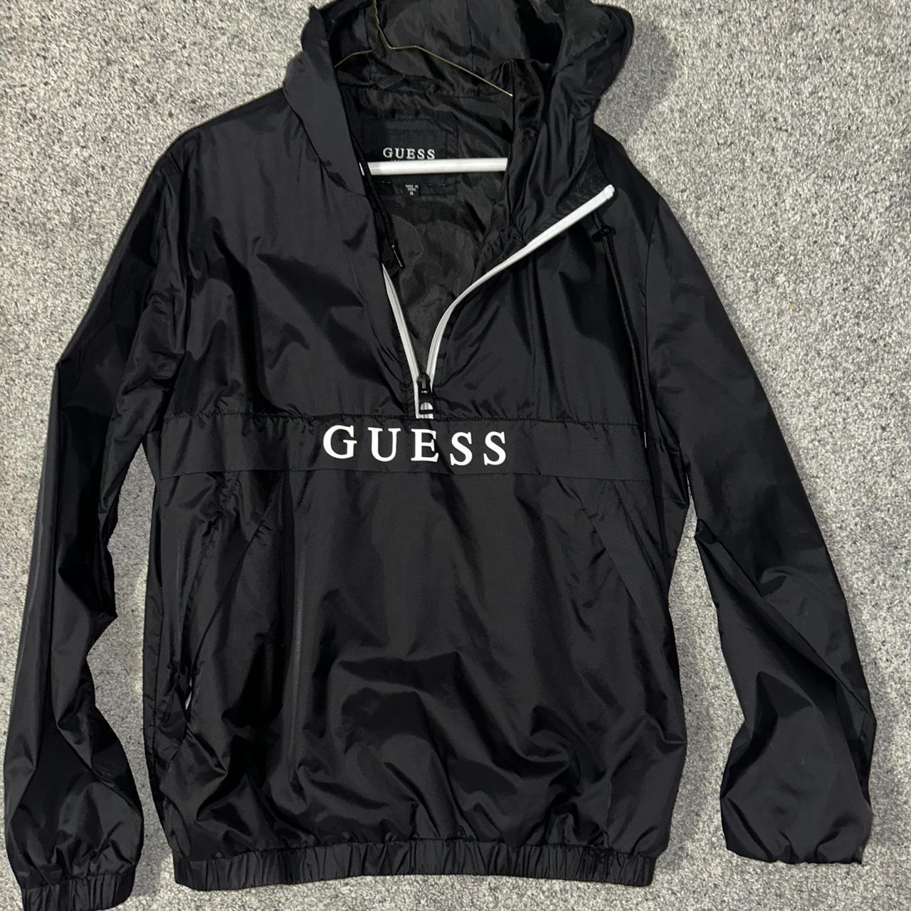 Guess black windbreaker best sale