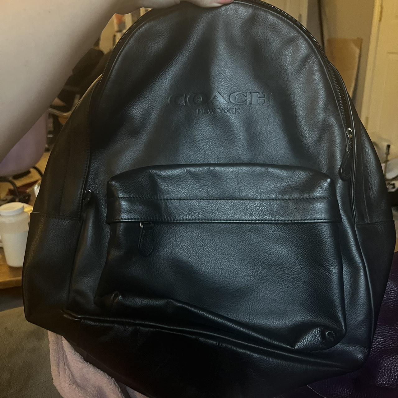 Coach black leather backpack ised like store new