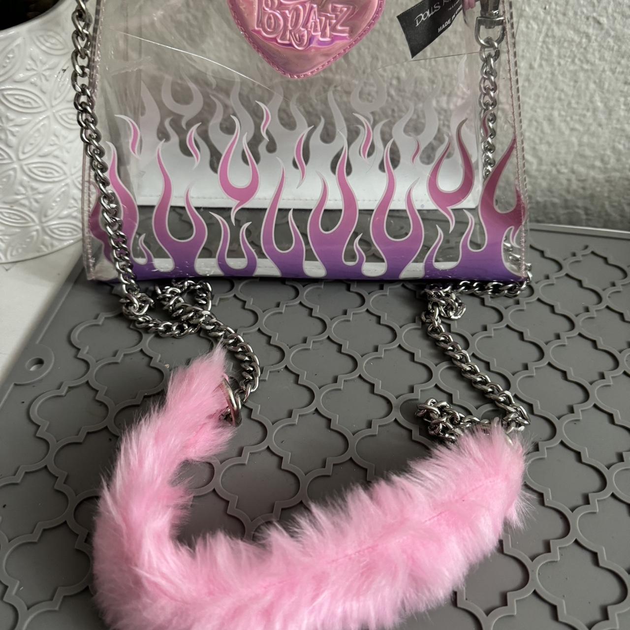 Dollskill x Bratz selling purse faux pink fur clear